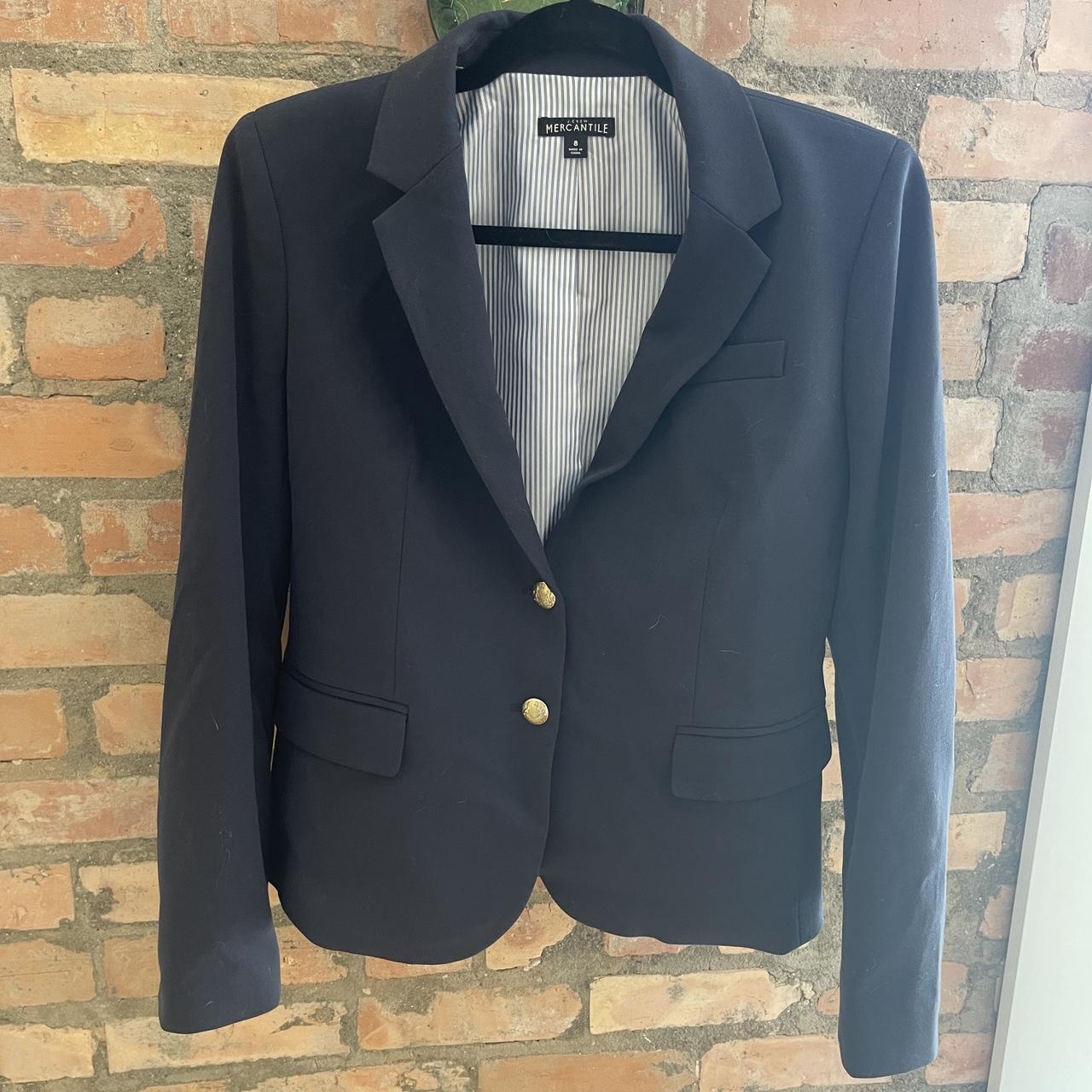 J. Crew Mercantile navy blue structured blazer size