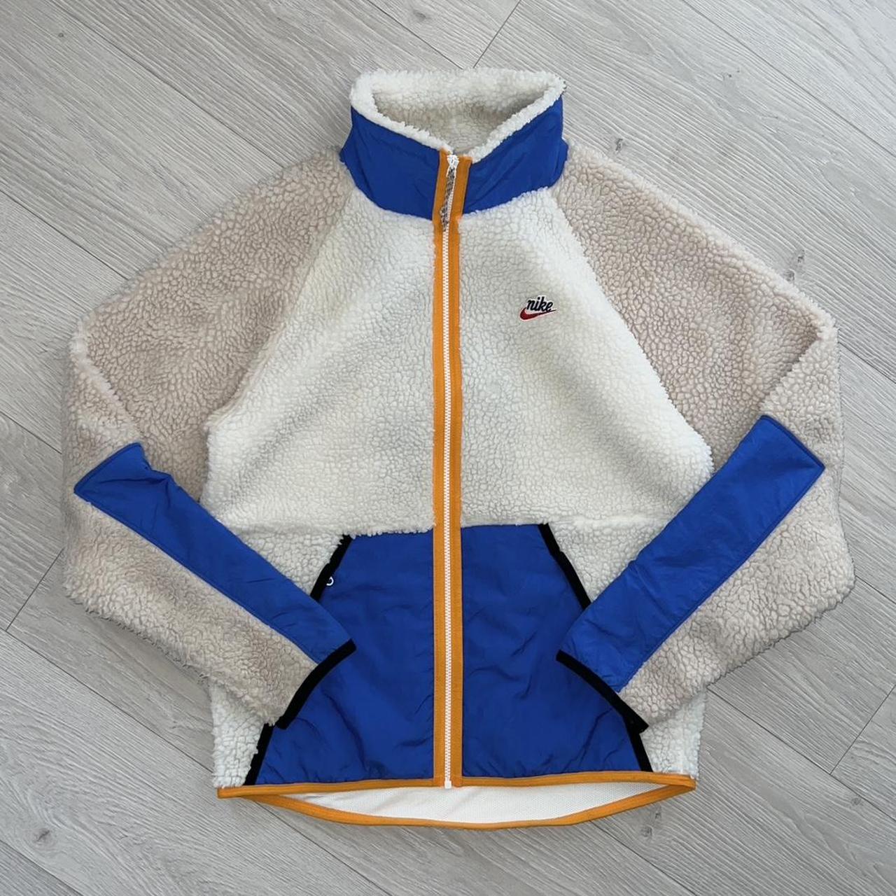 Cream Nike Sportswear Heritage Deep Pile Sherpa Zip... - Depop