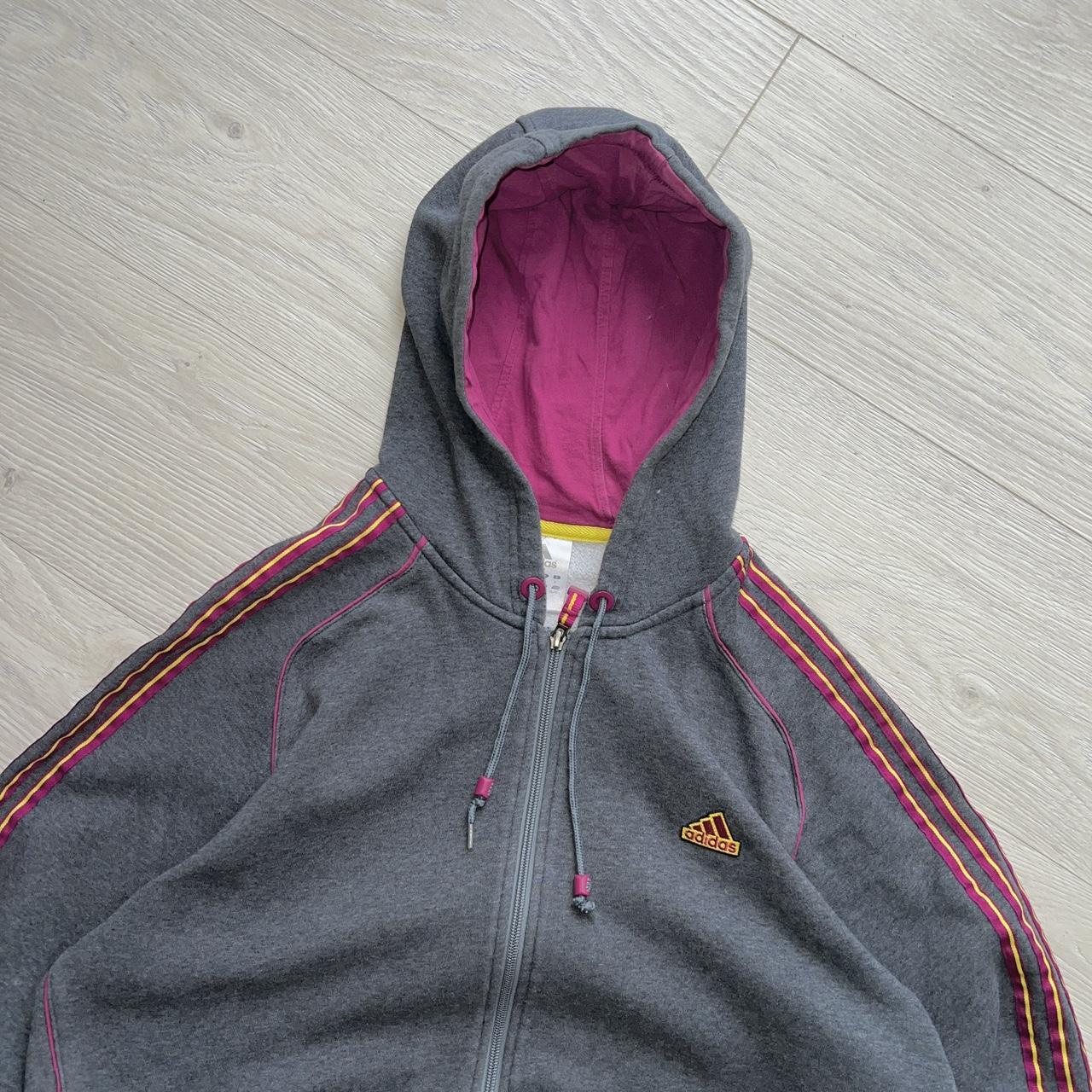 00s Grey Adidas Zip Hoodie performance. Depop