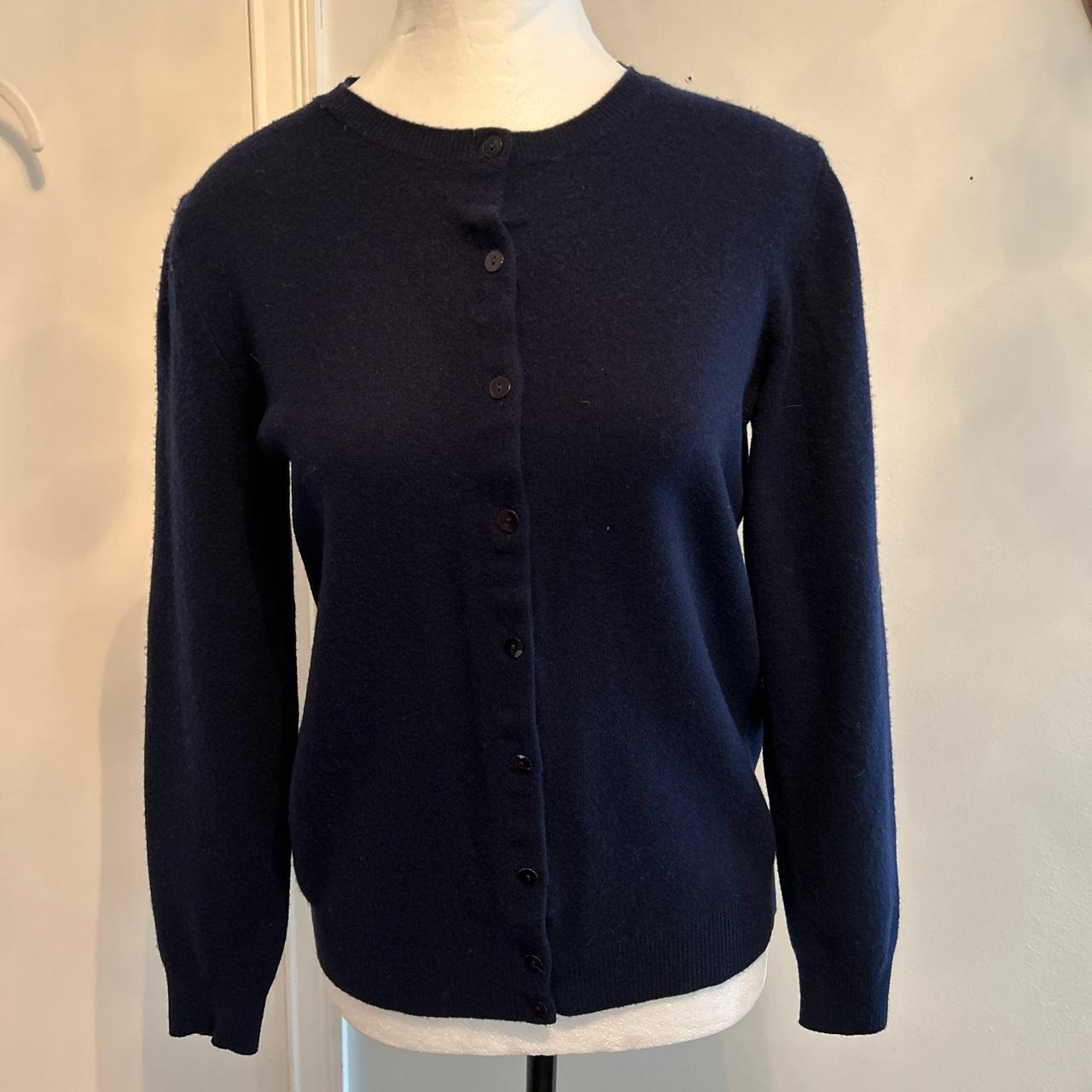 United Colors Of Benetton Women's Navy And Blue Cardigan | Depop