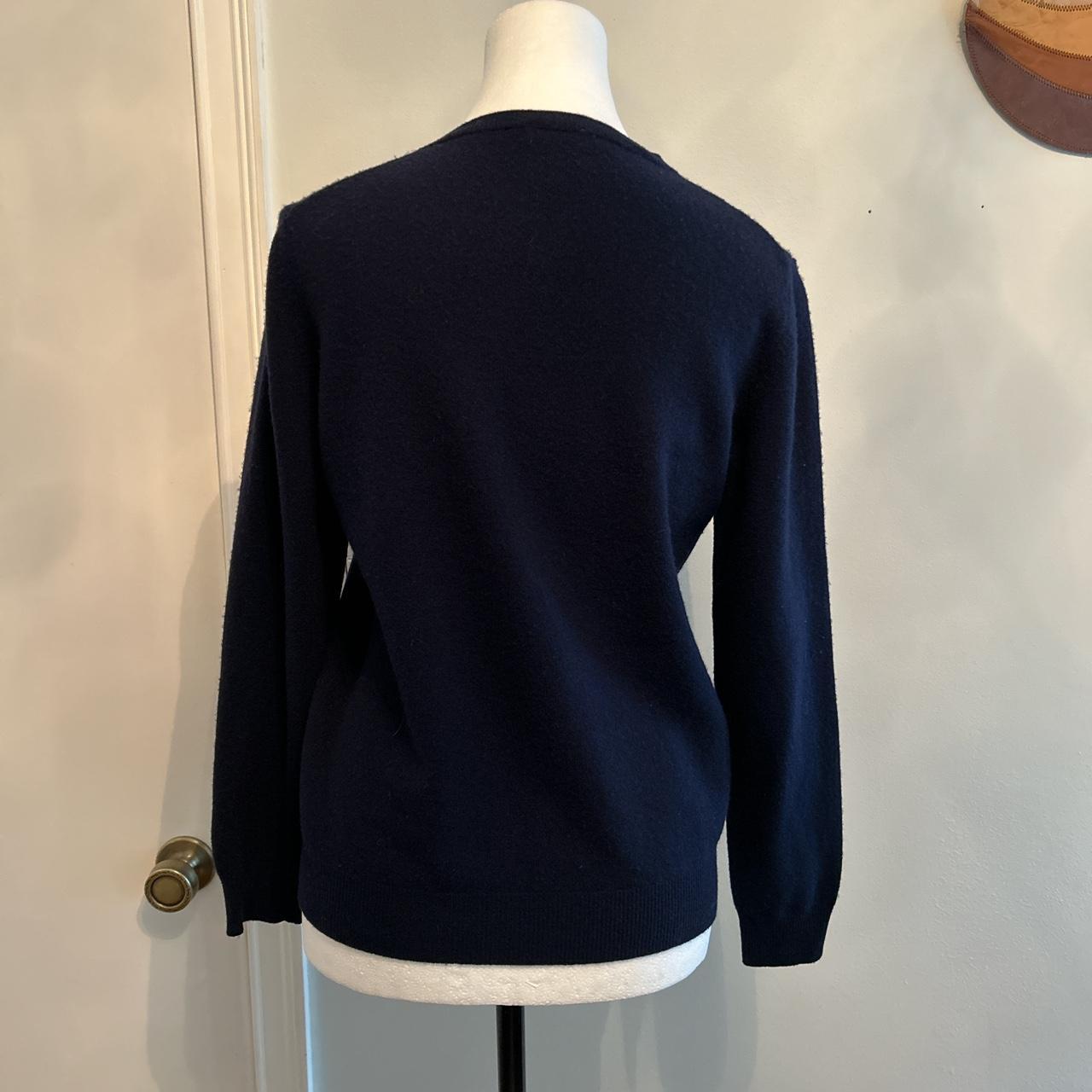United Colors of Benetton Women's Navy and Blue Cardigan | Depop