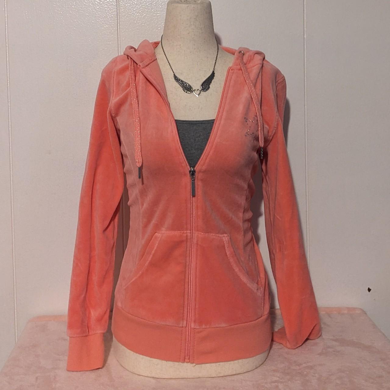 Y2K velour pink fitted jacket bedazzled star Depop