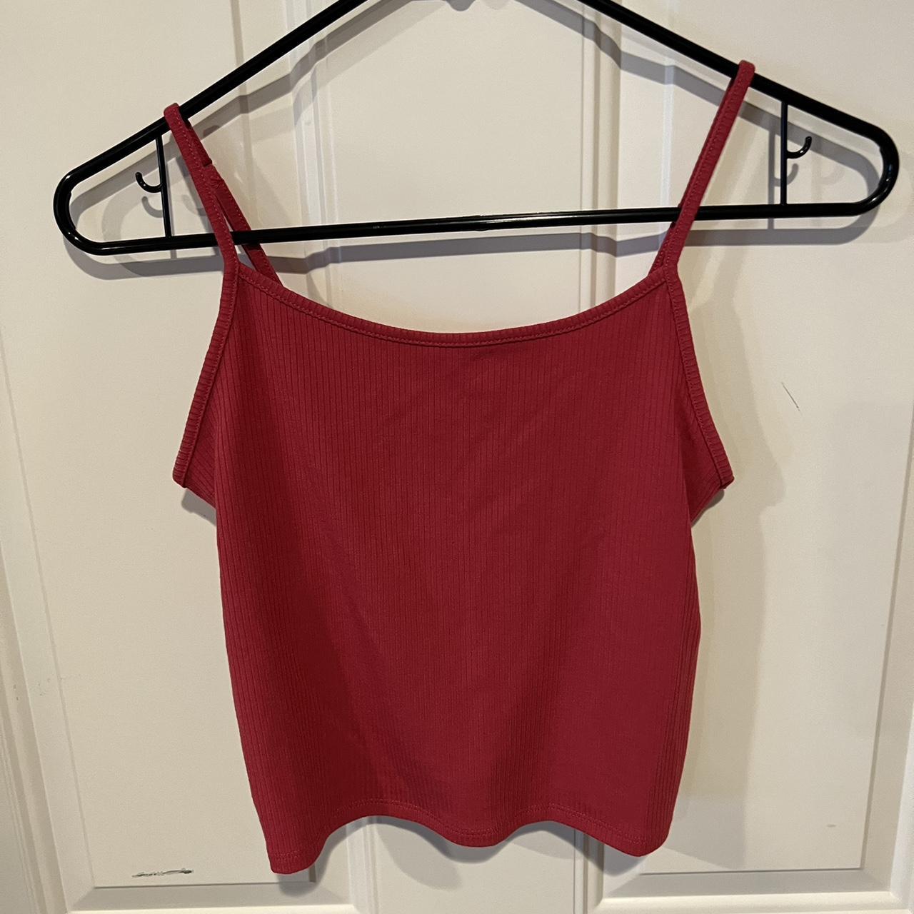 Red cropped tank top Never worn Size small Depop... - Depop