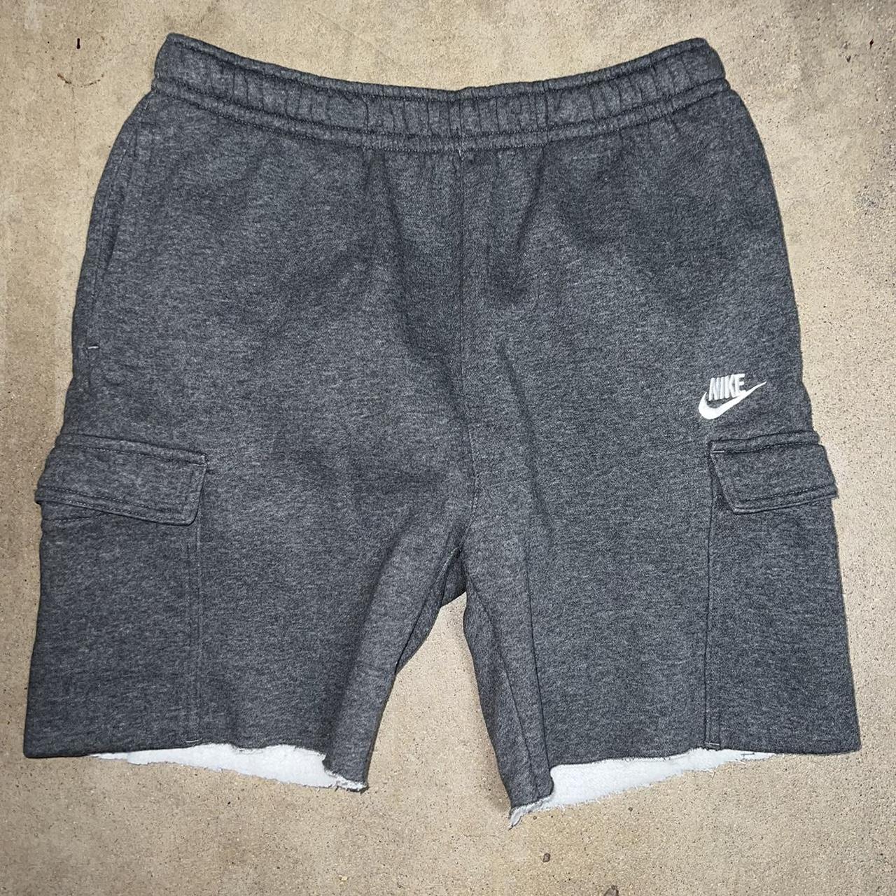 mens grey nike fleece shorts