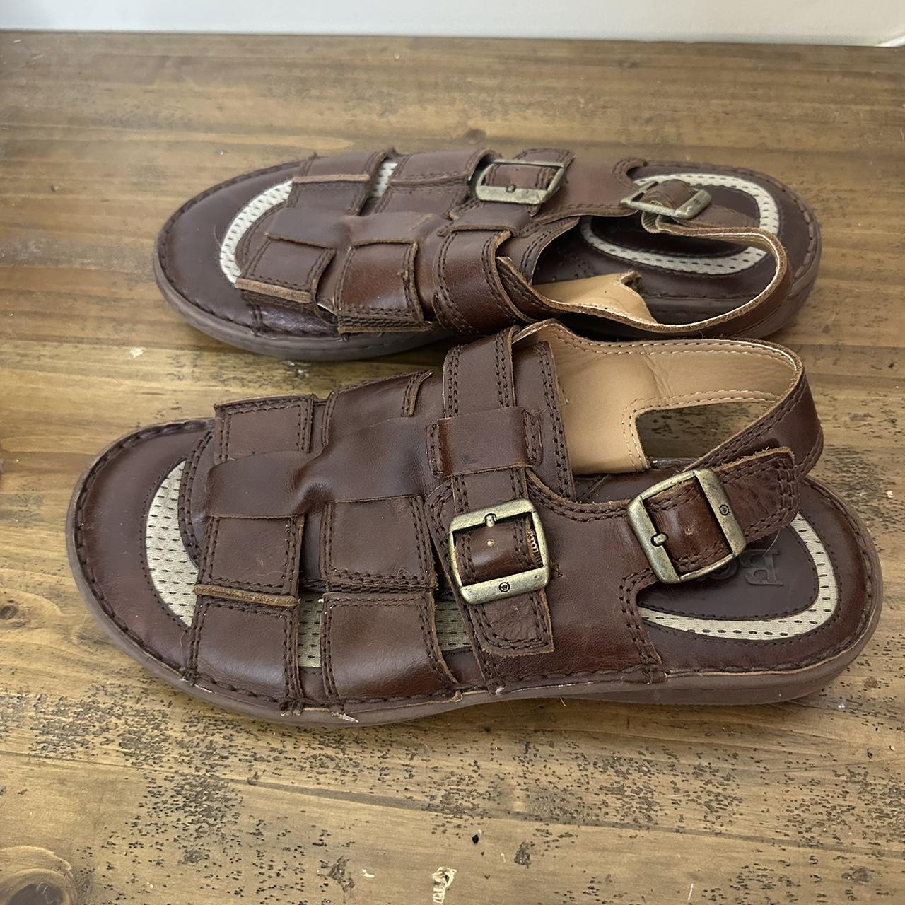 Born Mens US 10M Fisherman Sandals Brown Leather. Depop