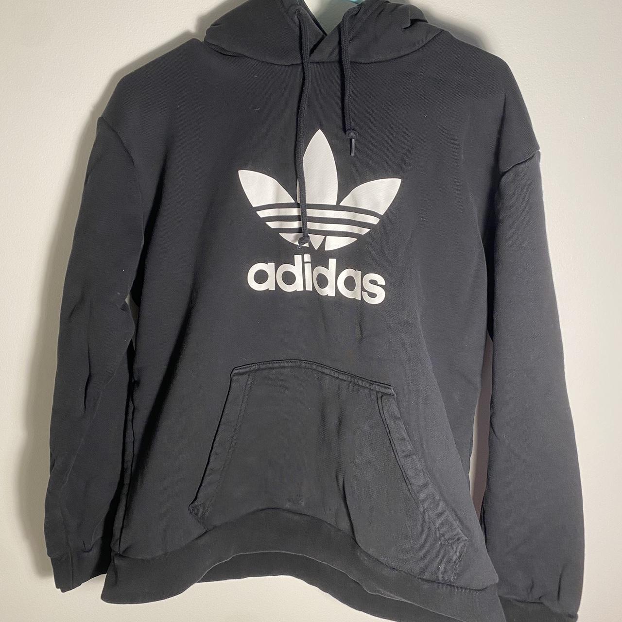 Adidas Men's White and Black Hoodie | Depop