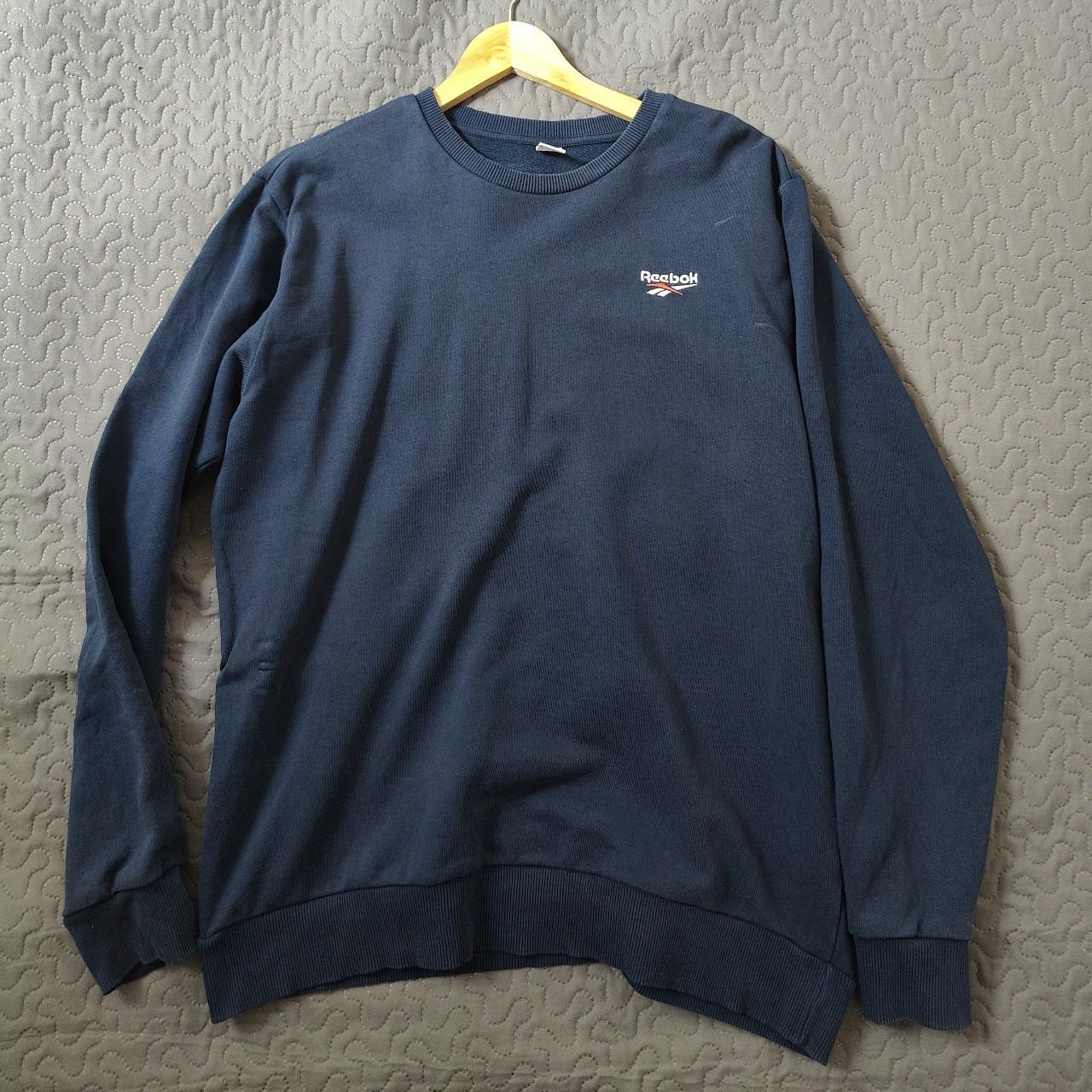 Reebok navy sweatshirt in navy (SIZE LARGE) simple... - Depop