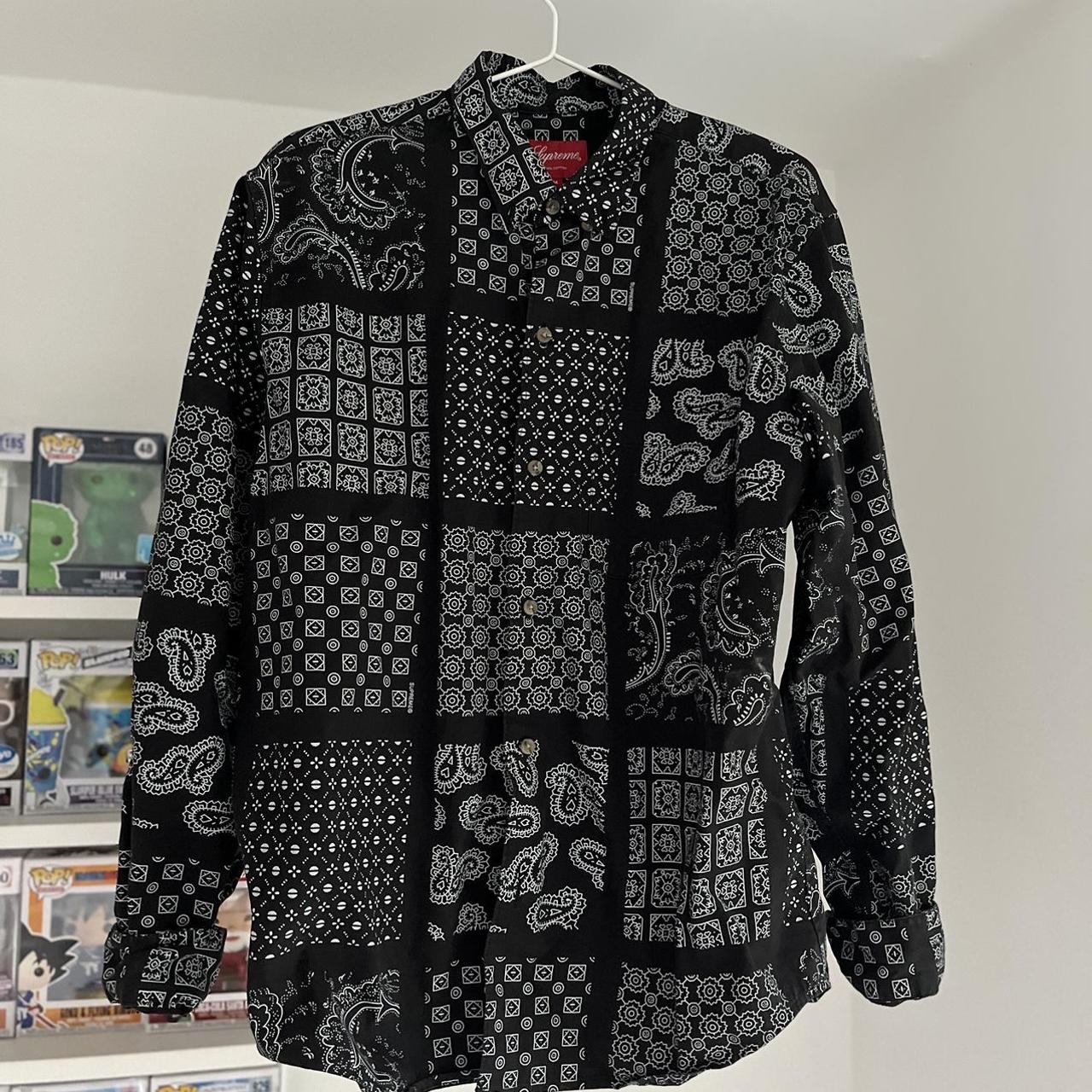 Supreme Paisley Grid Button Up Shirt, Size...