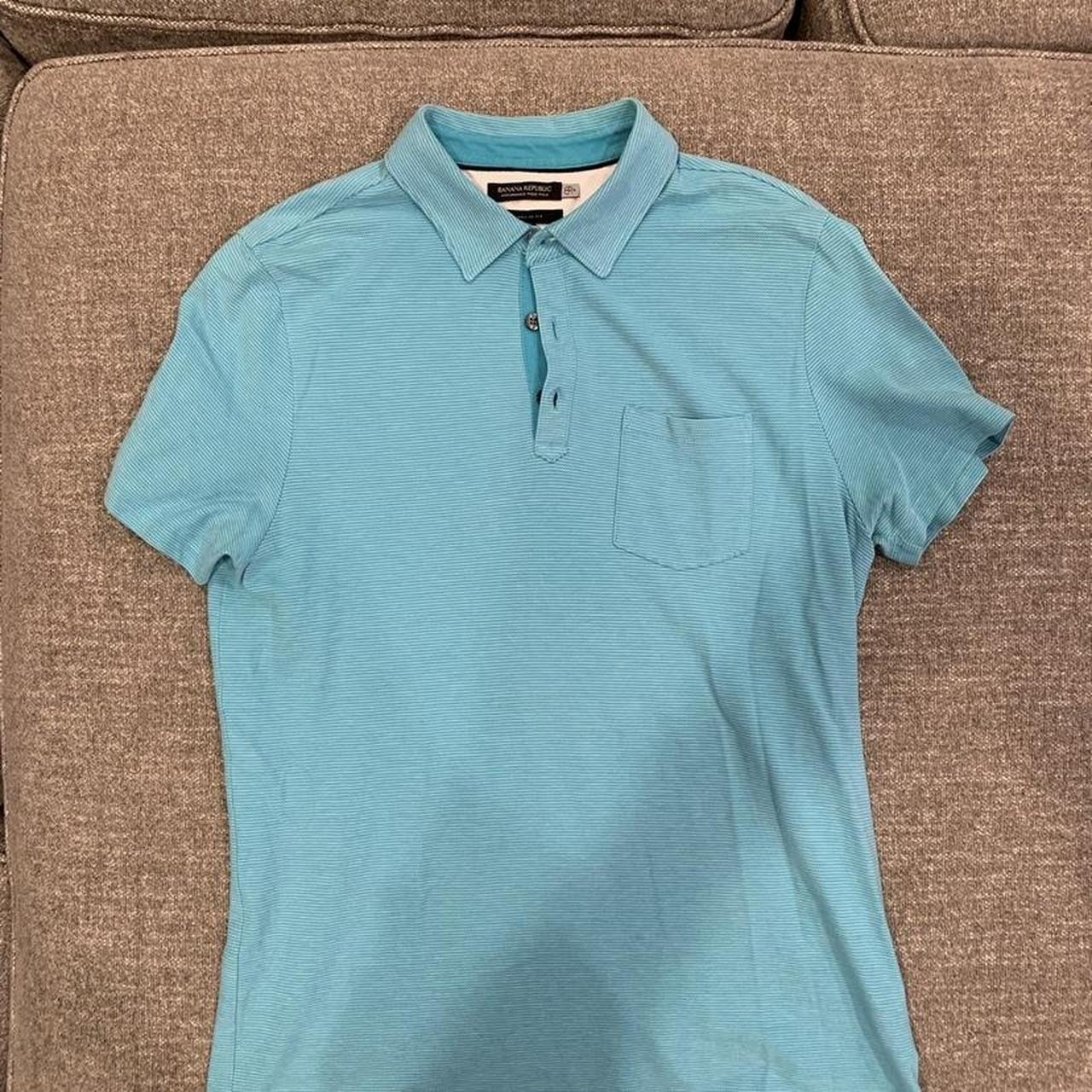 Vineyard Vines Large Polo Light Blue & White Front... - Depop