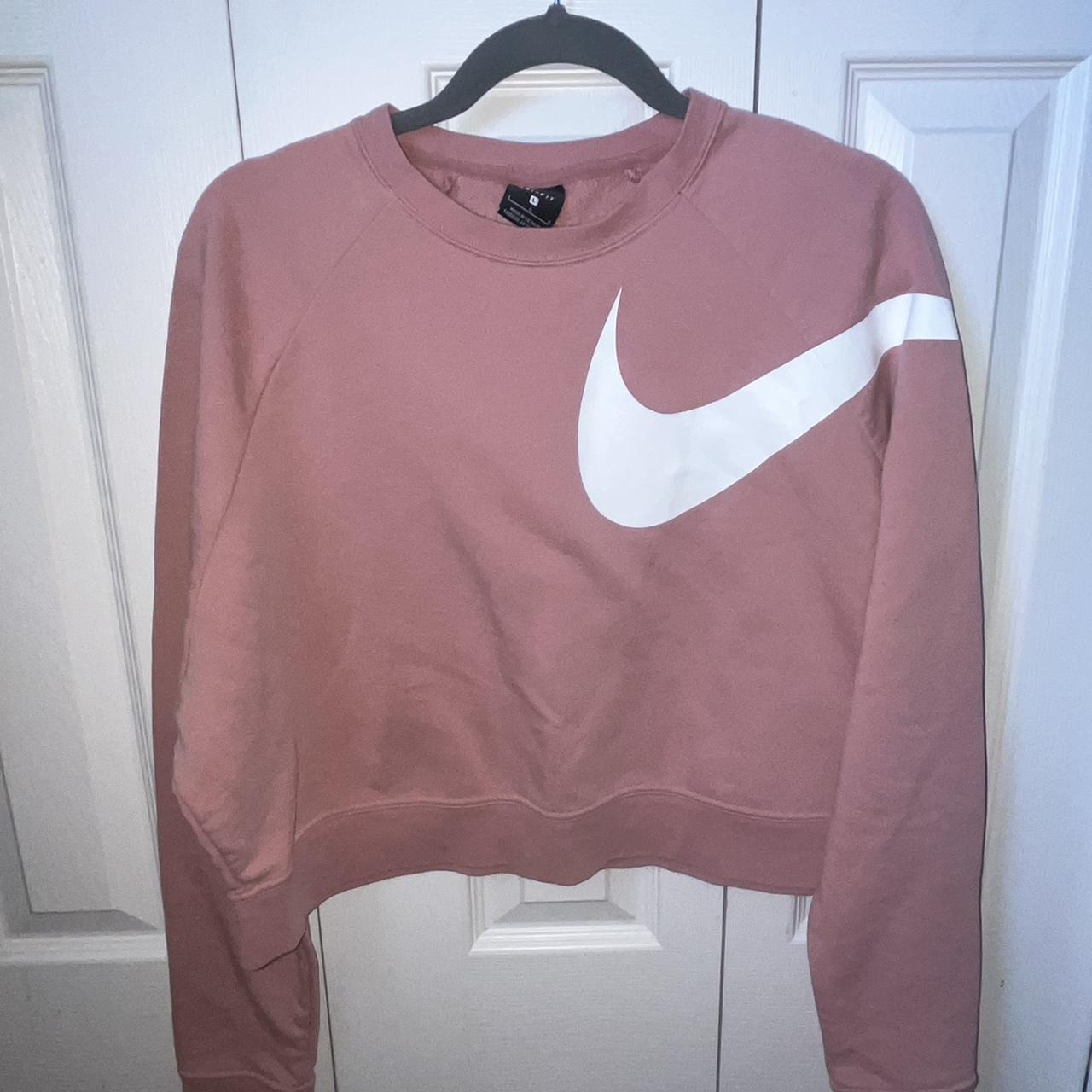 Pink cropped Nike Sweater. Good condition and very... - Depop