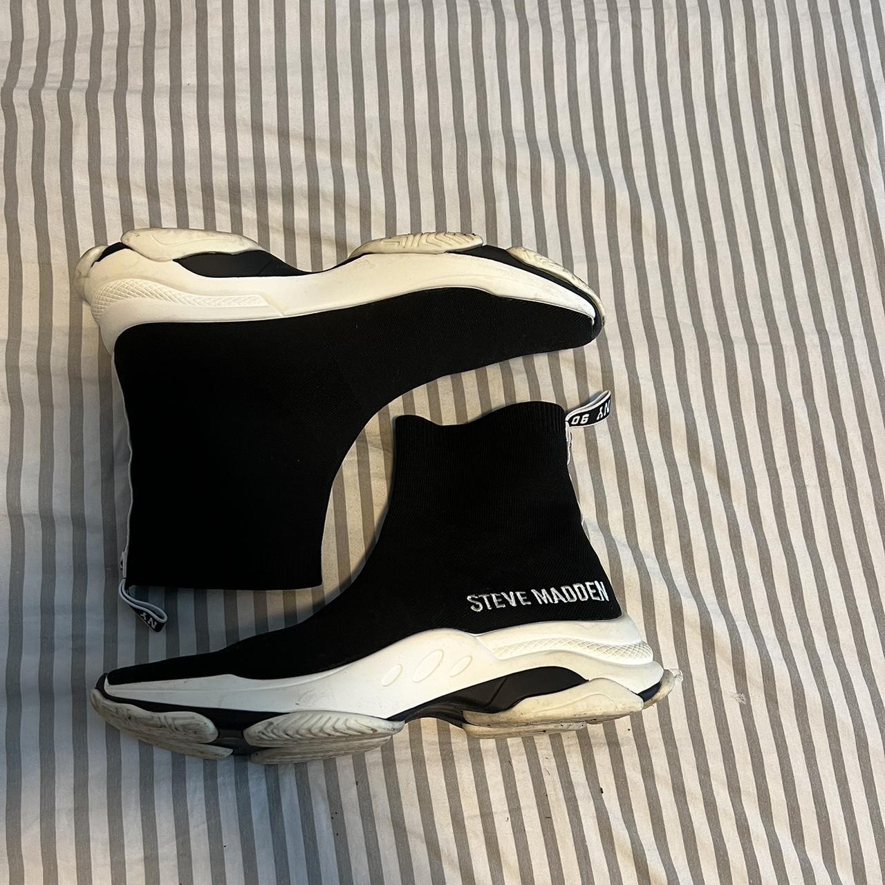 steve madden black sock trainers