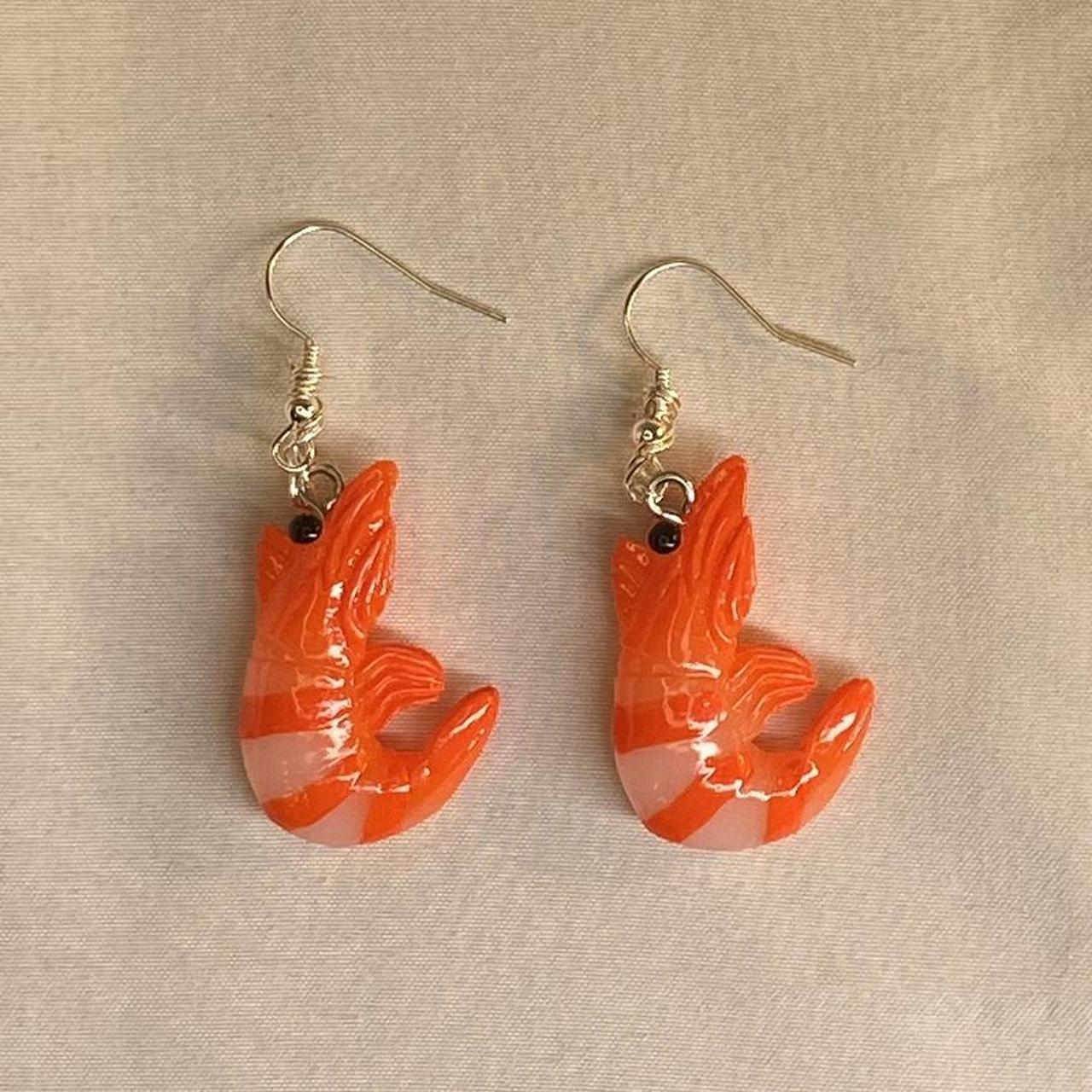 Shrimp Earrings Handmade by me! ༶•┈┈୨♡୧┈┈•༶ • This... Depop