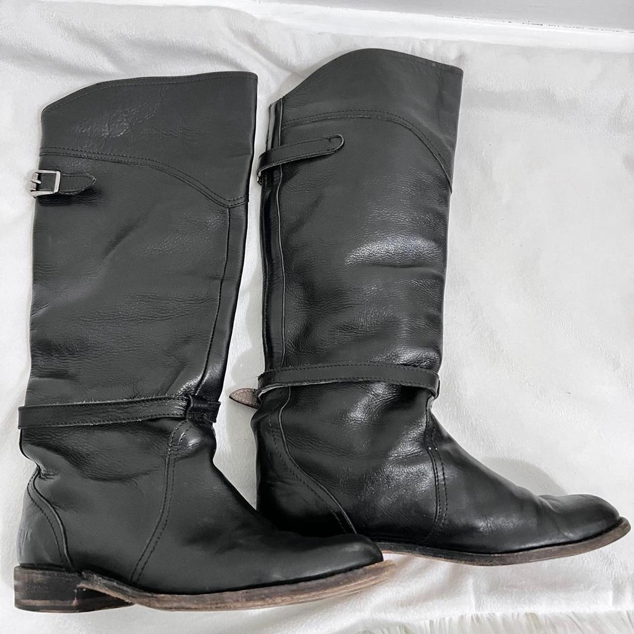 Frye Dorado Black Riding Long Boots Leather Size 6. Depop