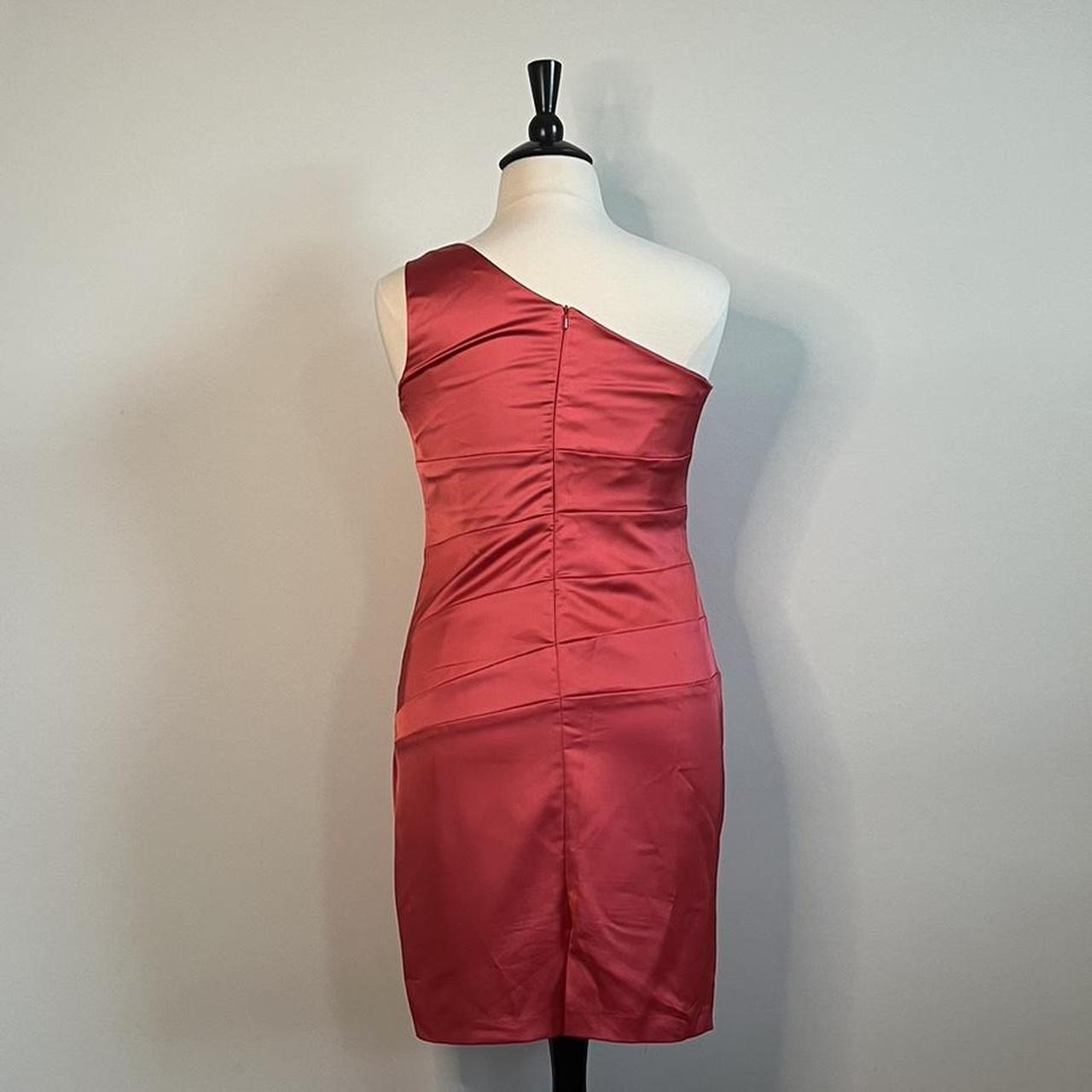 David’s Bridal One Shoulder red cocktail party dress... - Depop