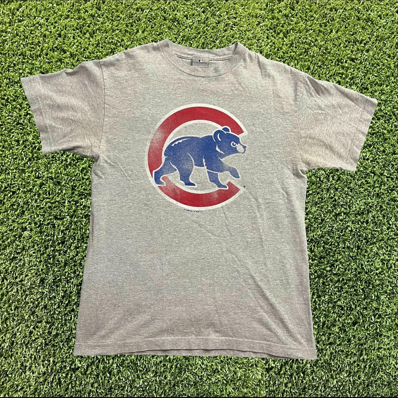 Vintage MLB Chicago Cubs Logo T-Shirt, Chicago Cubs - Depop