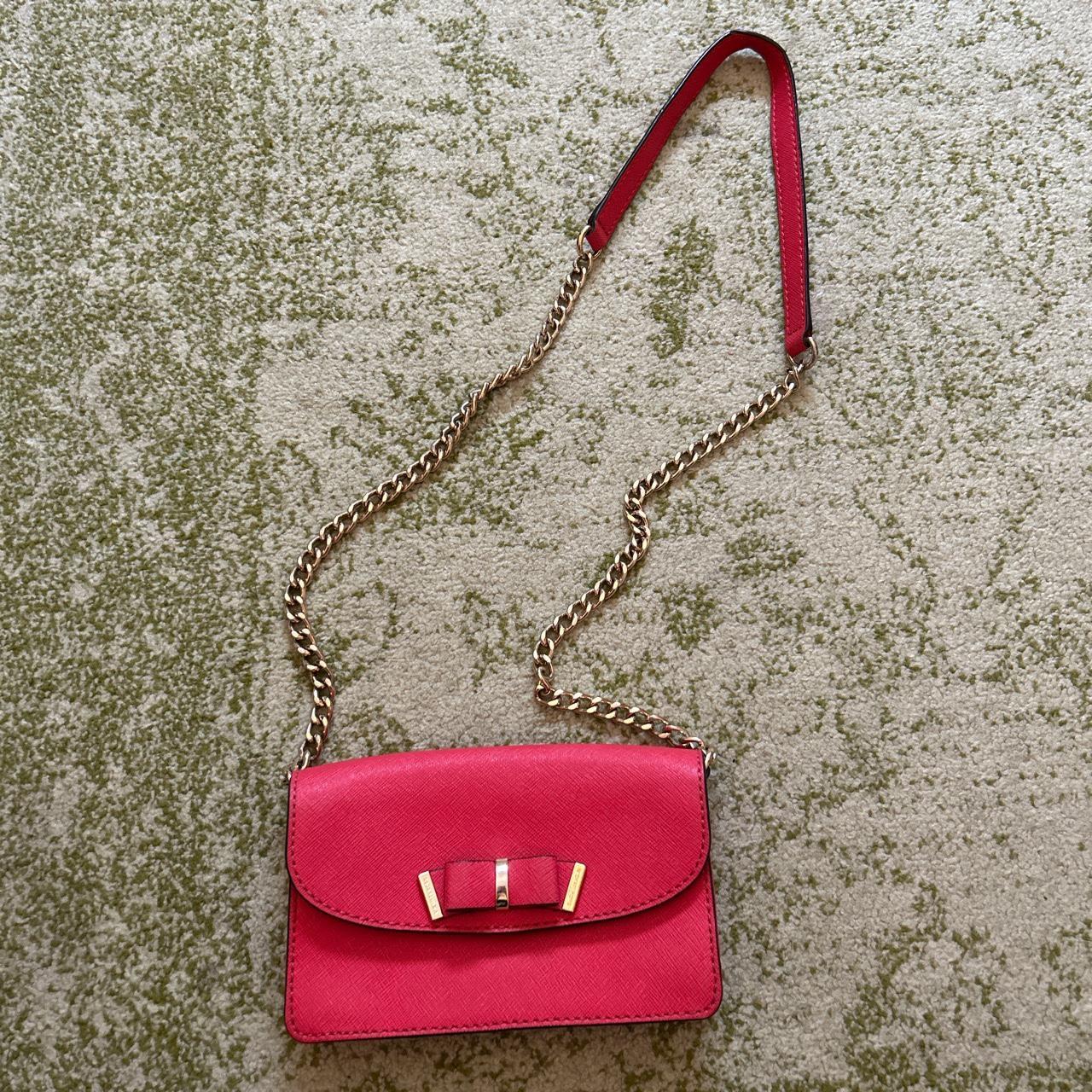 Pink Michael Kors crossbody/shoulder bag with gold... - Depop