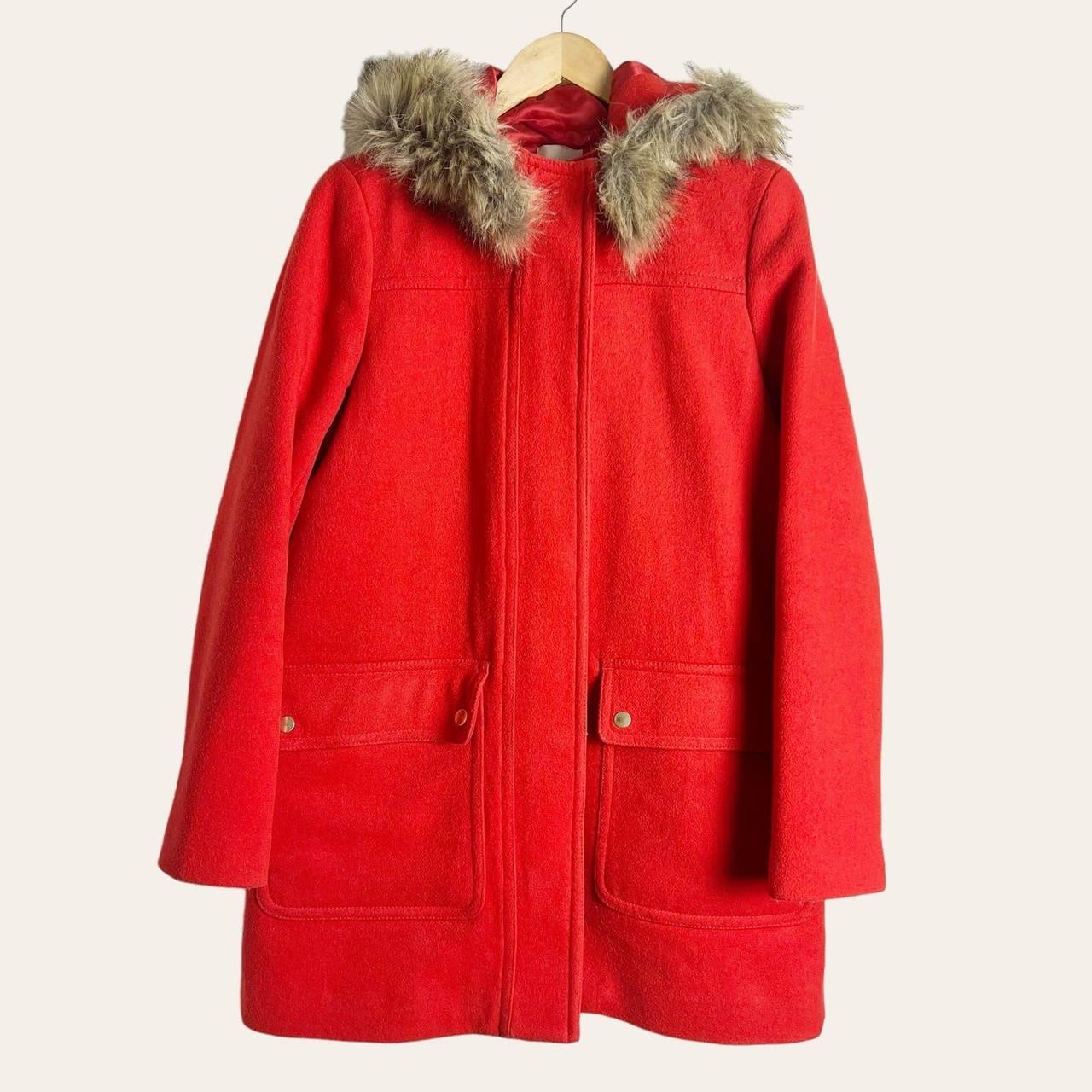 J crew coat hot sale with fur hood