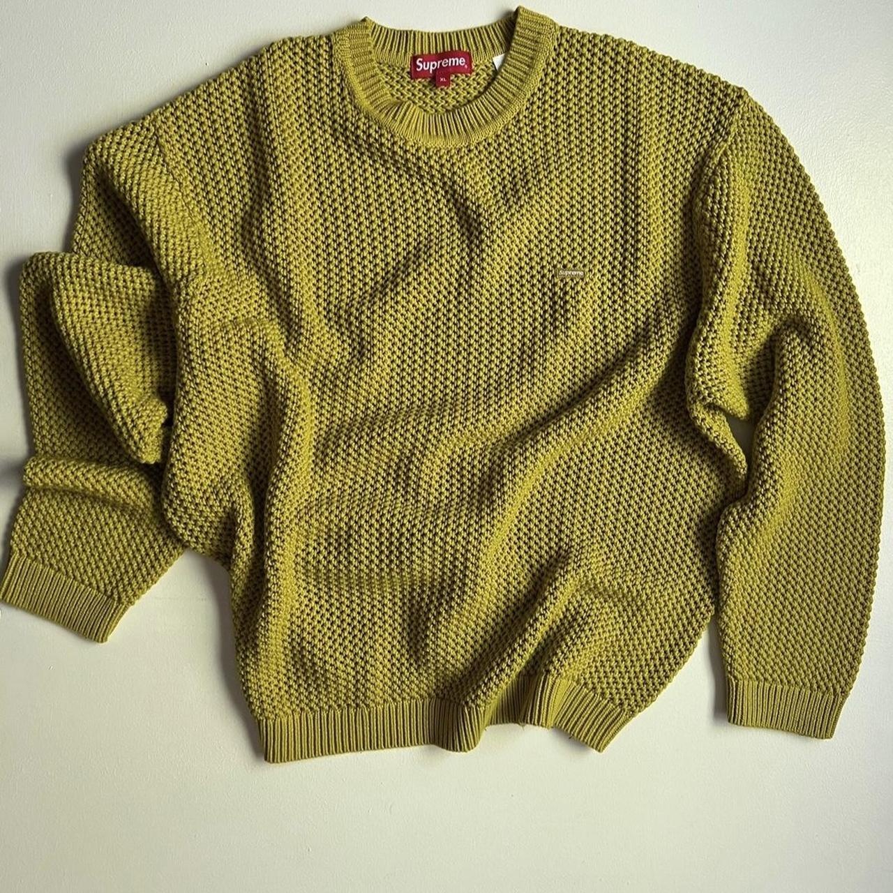 Supreme Open Knit Small Box Sweater Acid Green... - Depop