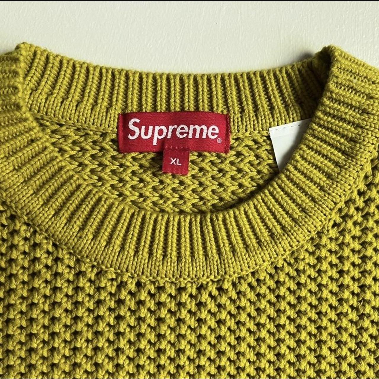 Supreme Open Knit Small Box Sweater Acid Green... - Depop