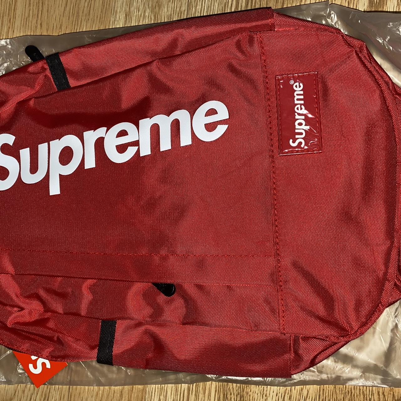 Supreme Polartec fleece tote bag Red and black Soft... - Depop