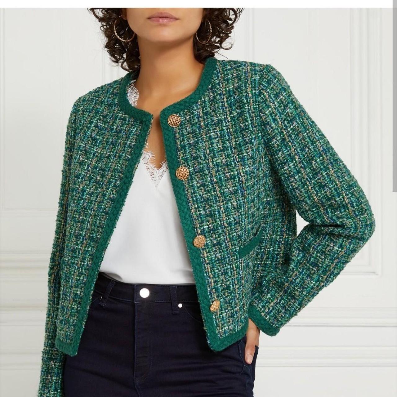 Dunnes Green Boucle Blazer UK Size 10 Never worn... Depop
