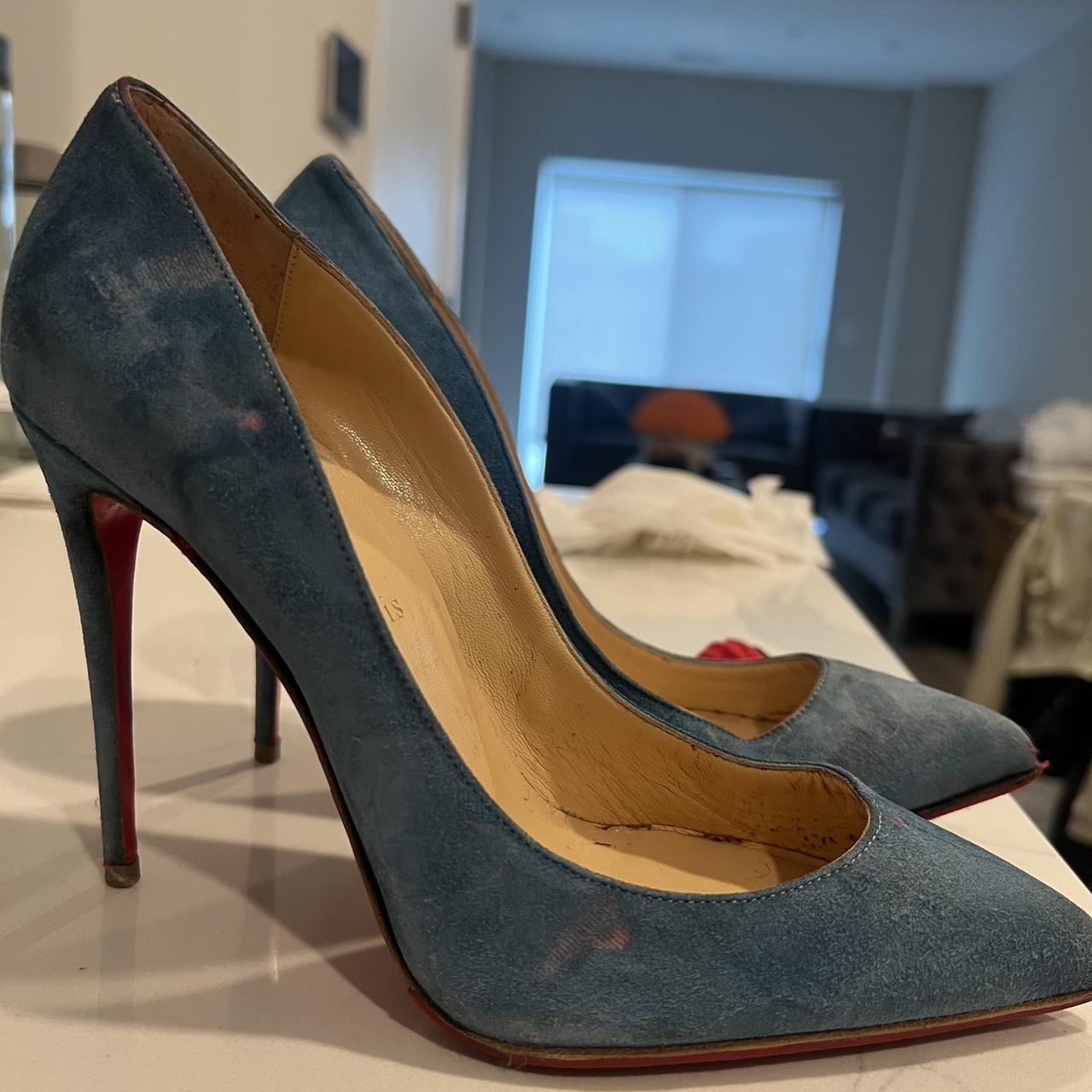 Christian Loubintin Red Bottoms Blue, White, & Baby - Depop