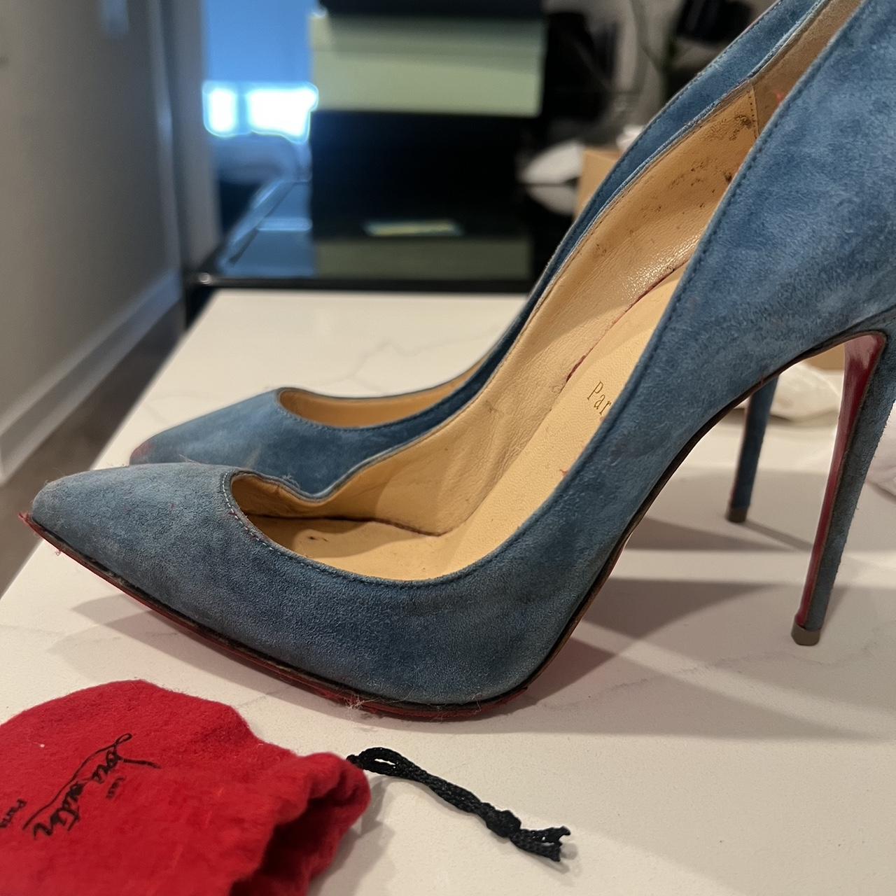 Christian Loubintin Red Bottoms Blue, White, & Baby - Depop