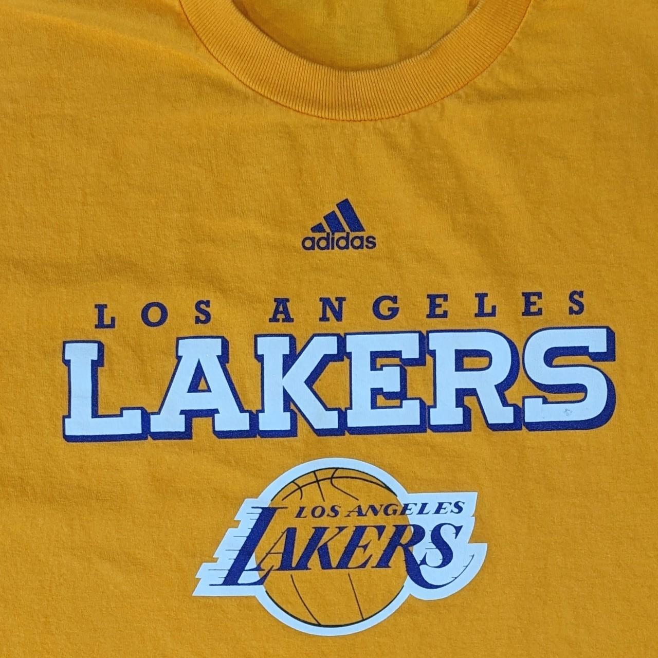 Adidas Los Angeles Lakers logo t-shirt Size M Pit - Depop