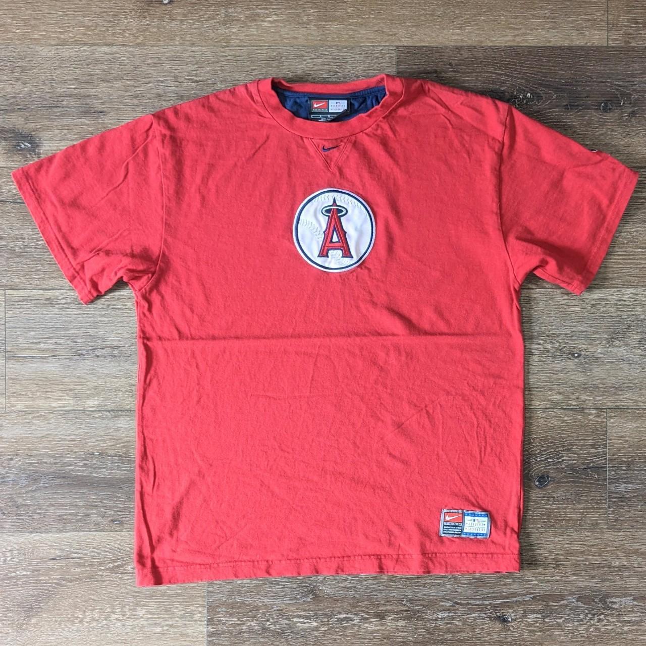 Vintage Nike Team MLB Anaheim Angels Baseball T-Shirt Red Men's Size XL