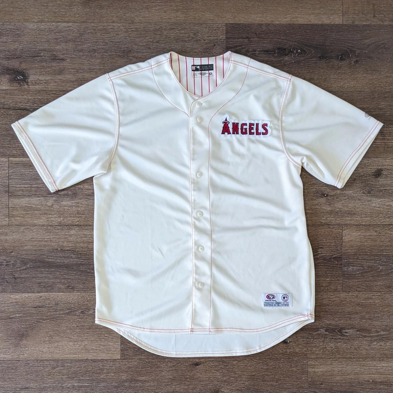 Men's Majestic Los Angeles Angels Mike Trout Cream/Red Exclusive