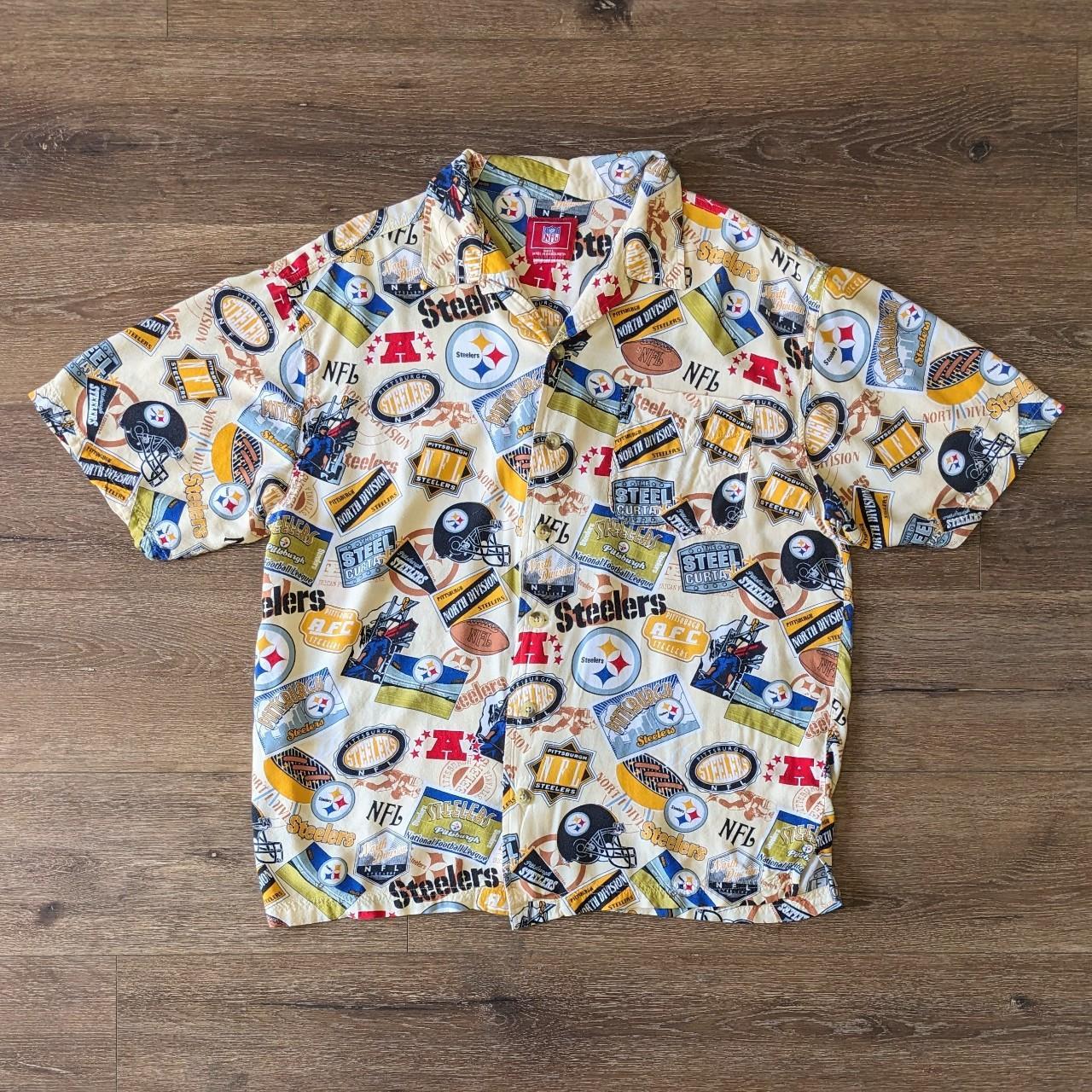 Pittsburgh Steelers NFL Mens Hawaiian Button Up Shirt