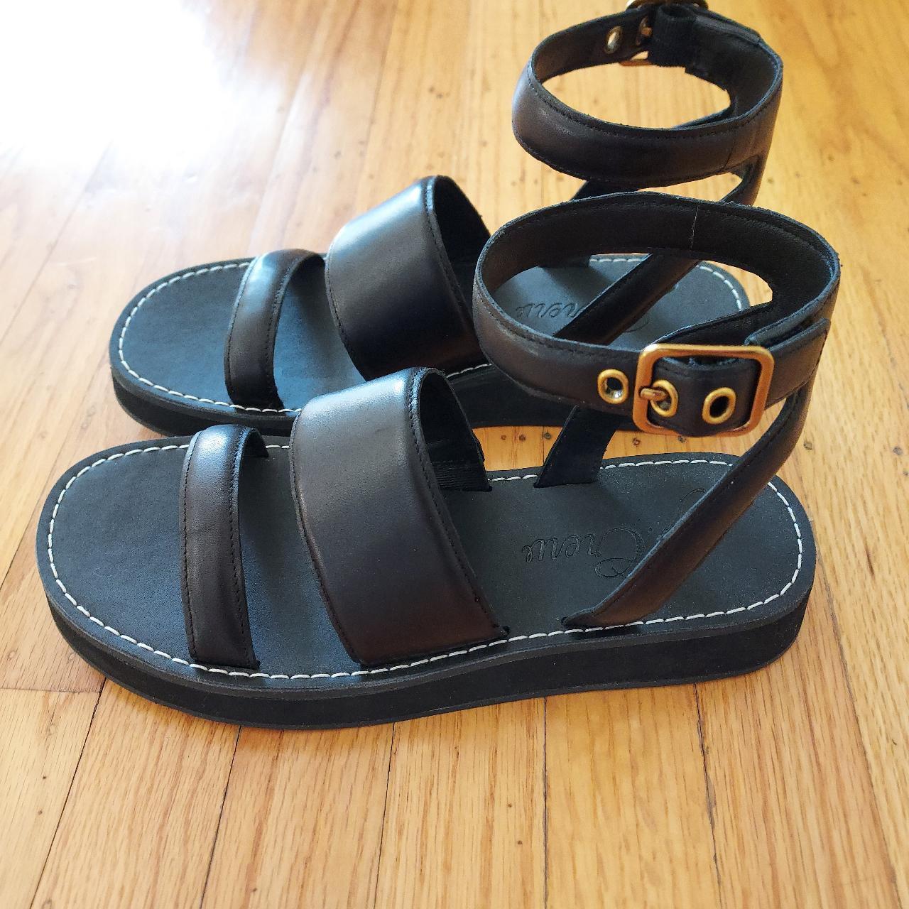 J.Crew Women's Black Sandals Depop