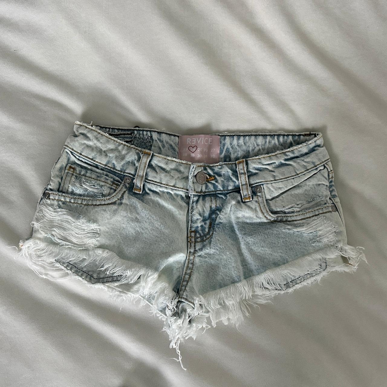 Revice low rise light wash denim shorts 2 sizes... - Depop