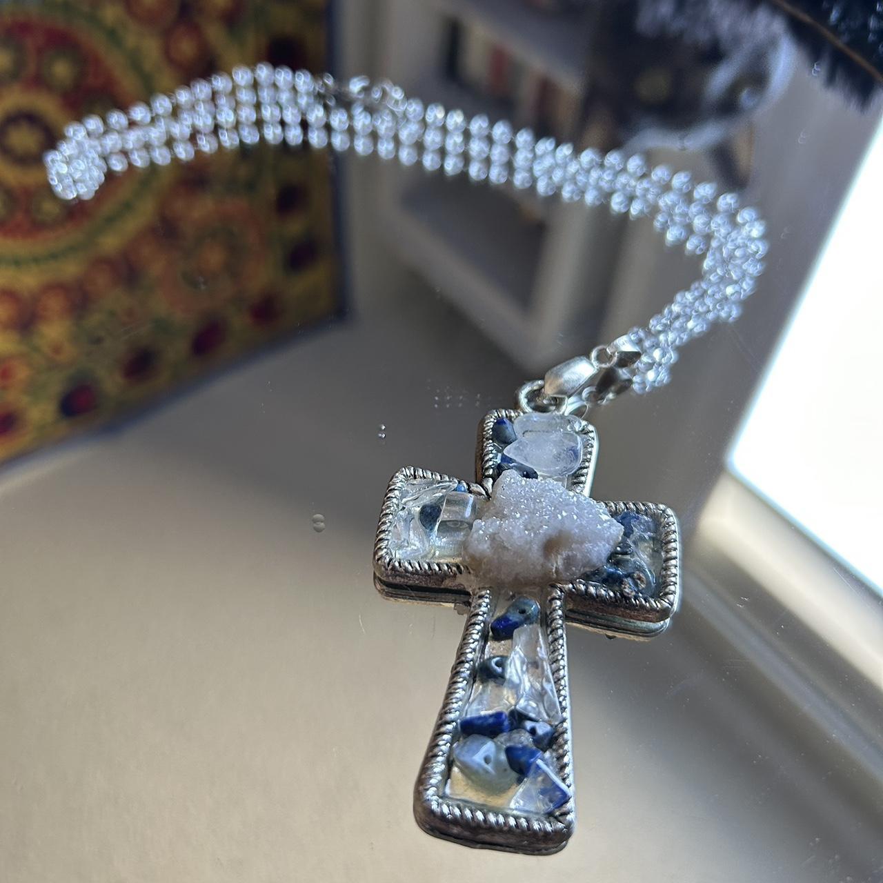 18k Enameled Gemstone Cross Necklace 001-675-00214 | Roberts Jewelers |  Jackson, TN