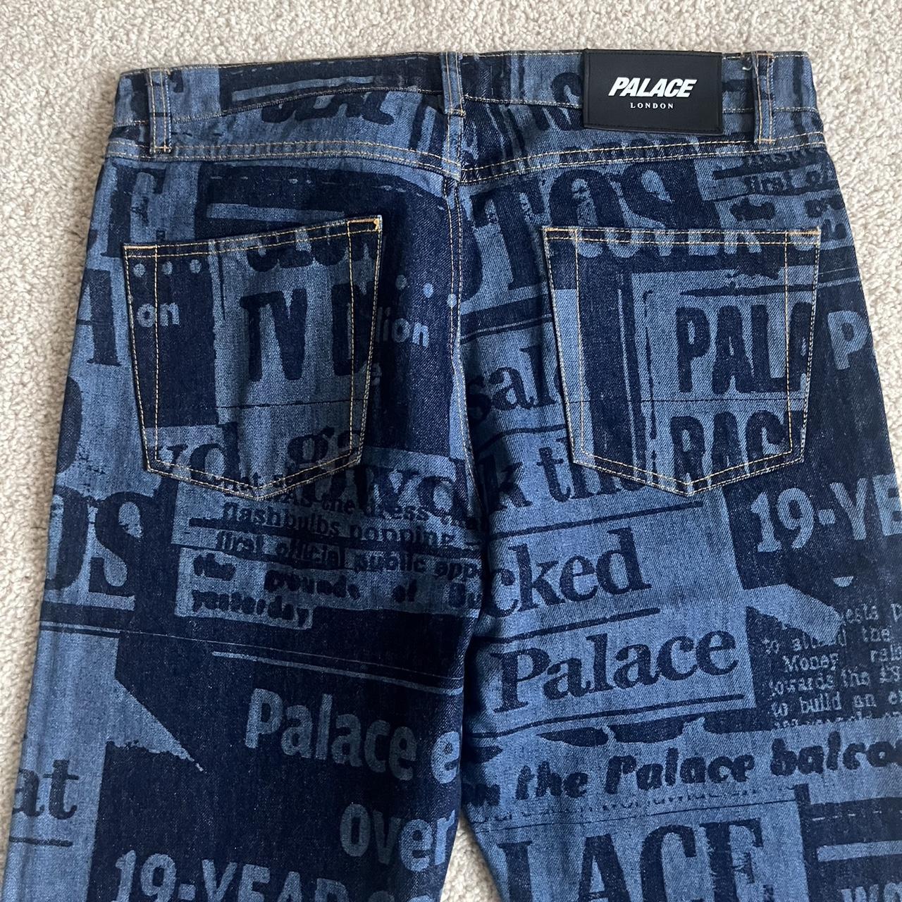 PALACE x Evisu Dice Denim Jeans Light Wash Deadstock | Depop
