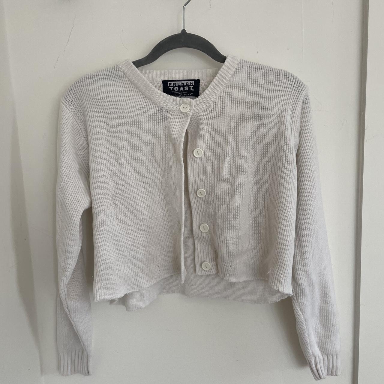 Cute Cropped White Button Up - Depop