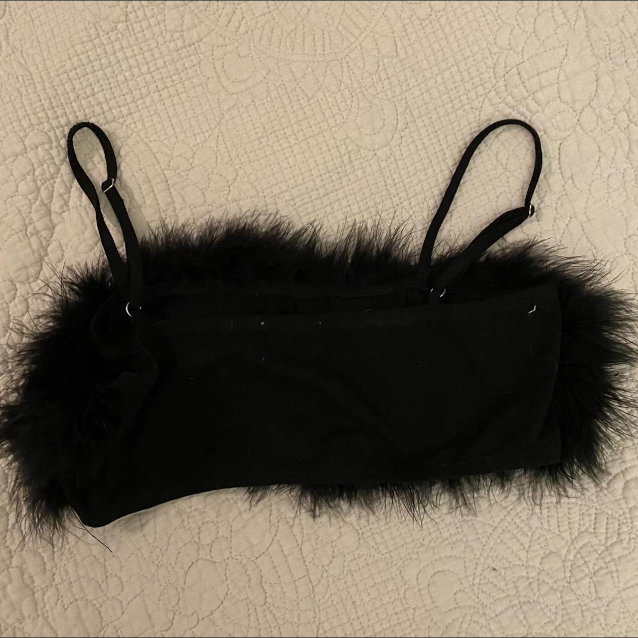 feather bra top 🖤 Size M, but fits XS and... Depop