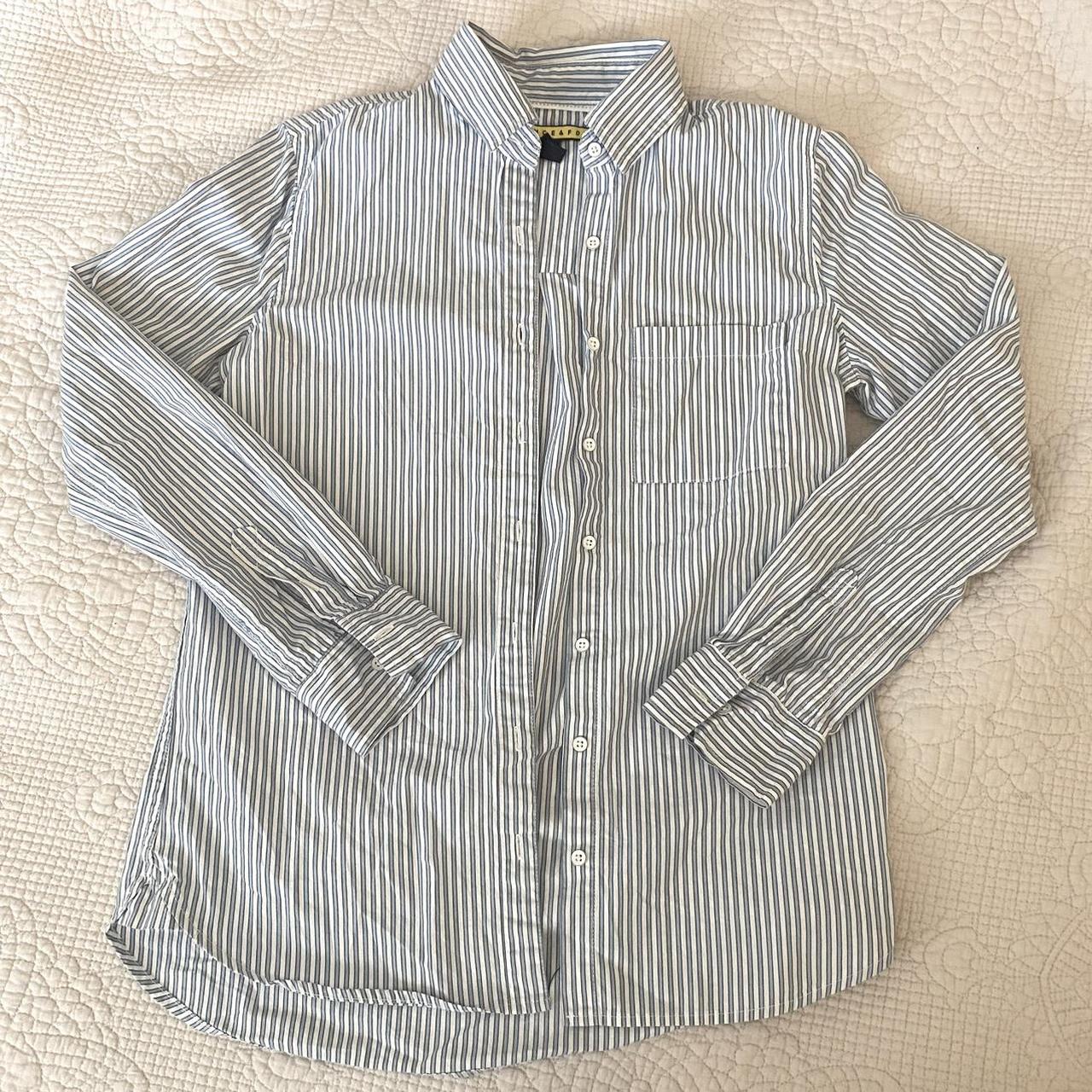 pinstripe button down 🩵 -Size S -can be dressed up... - Depop