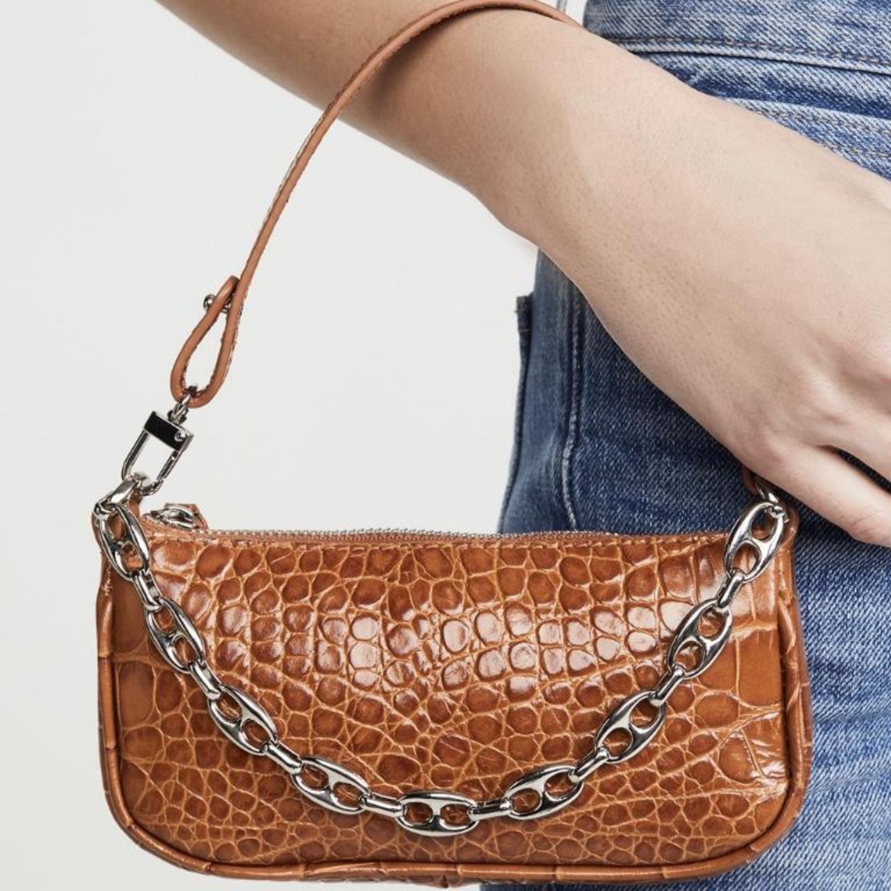 By Far Mini Rachel Croc-Embossed