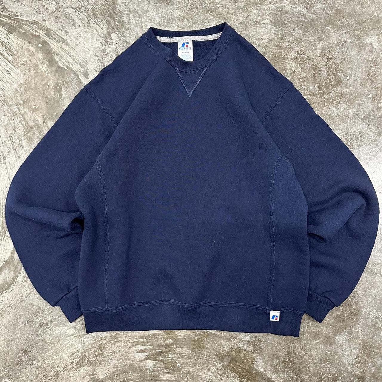Blank essential boxy fit Russell crewneck Size... - Depop