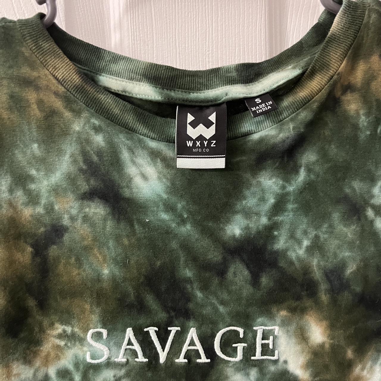 SAVAGE T-SHIRT GREEN AND YELLOW TIE DYE