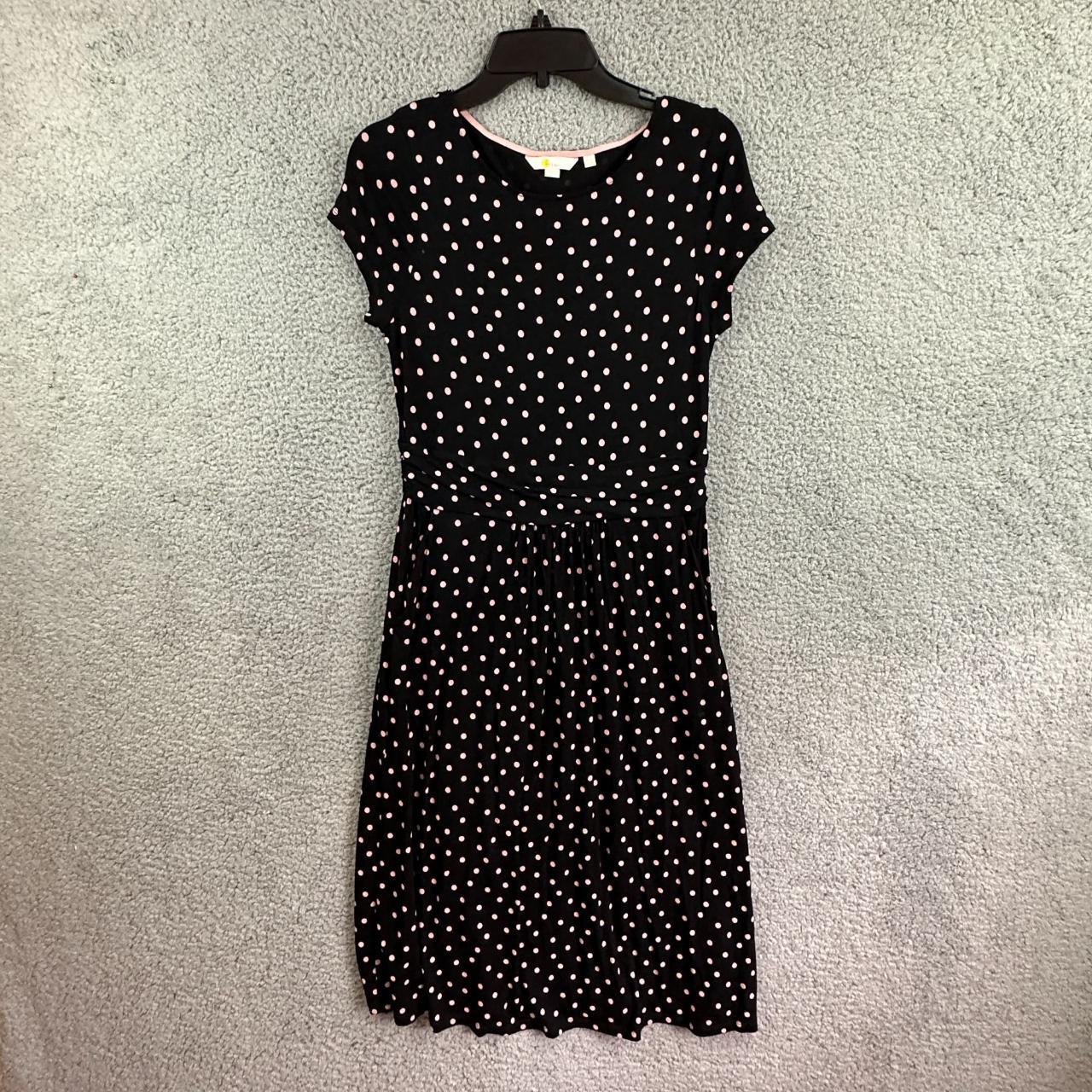 Boden Women's Black and Pink Dress | Depop