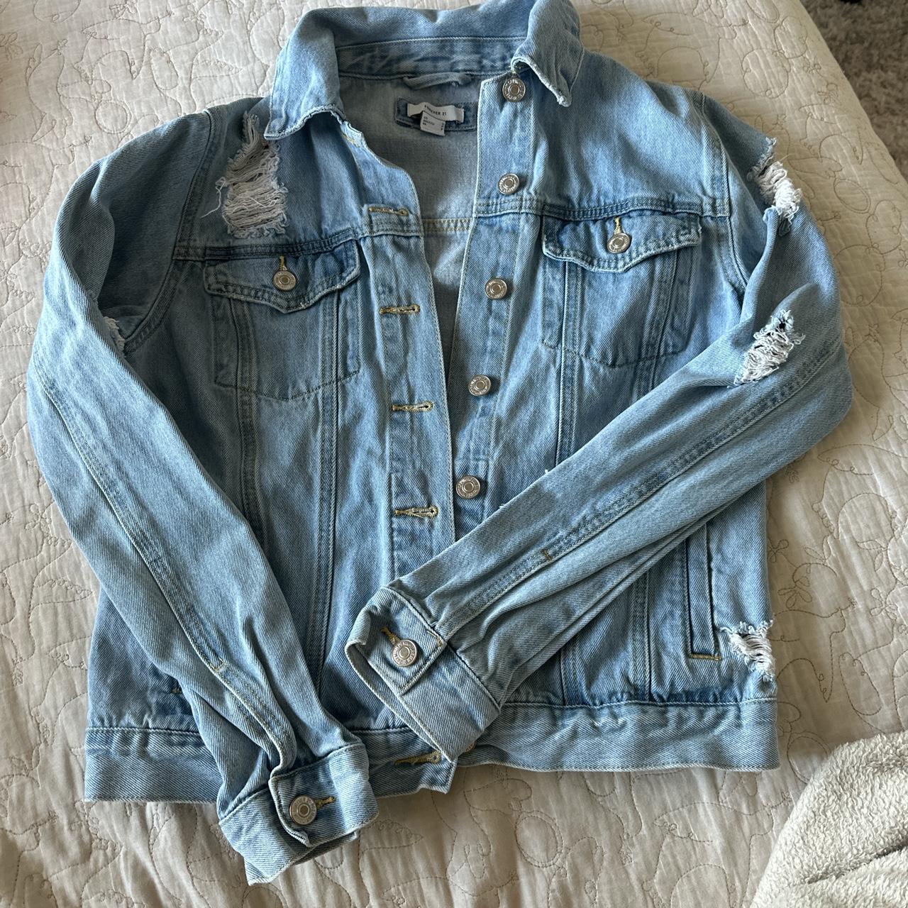 Distressed Forver 21 Jean Jacket - Depop