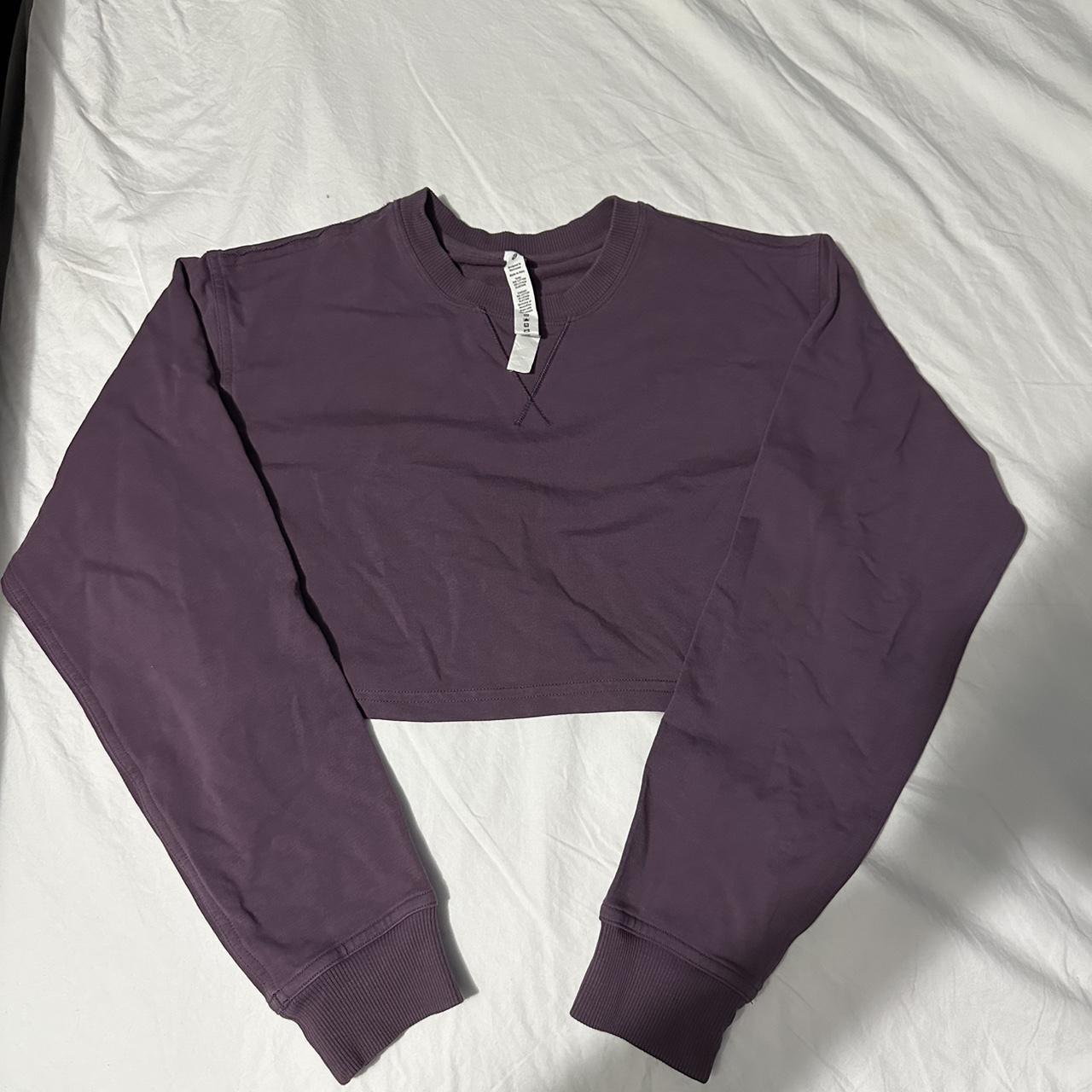 Size 12 light purple lululemon cropped sweatshirt, - Depop