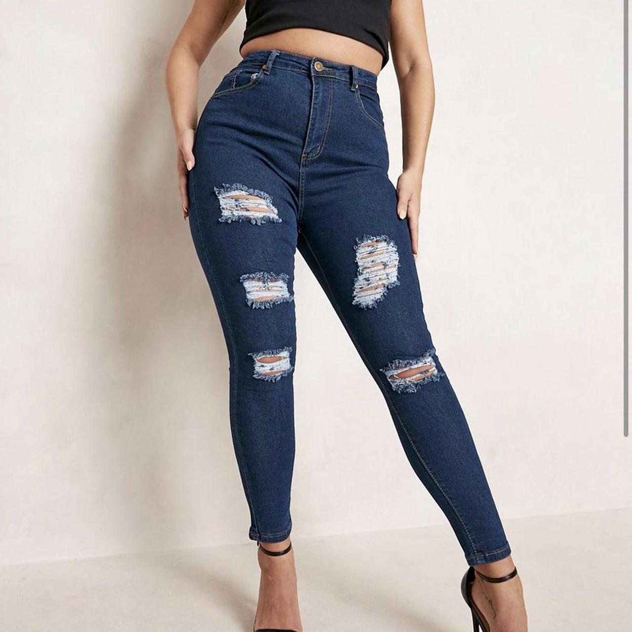 Boohoo Plus Women's Navy Jeans