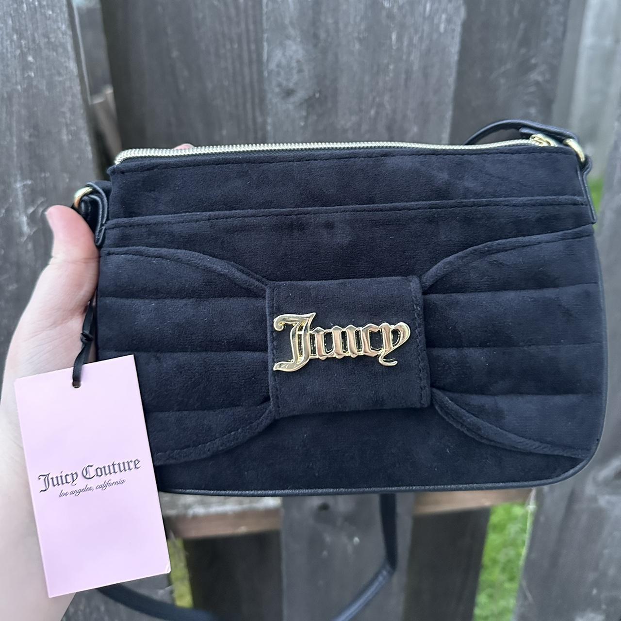 Juicy Couture Y2K Black Velvet Velour Shoulder Bag Purse Silver hardware |  Purses and bags, Bags, Purses