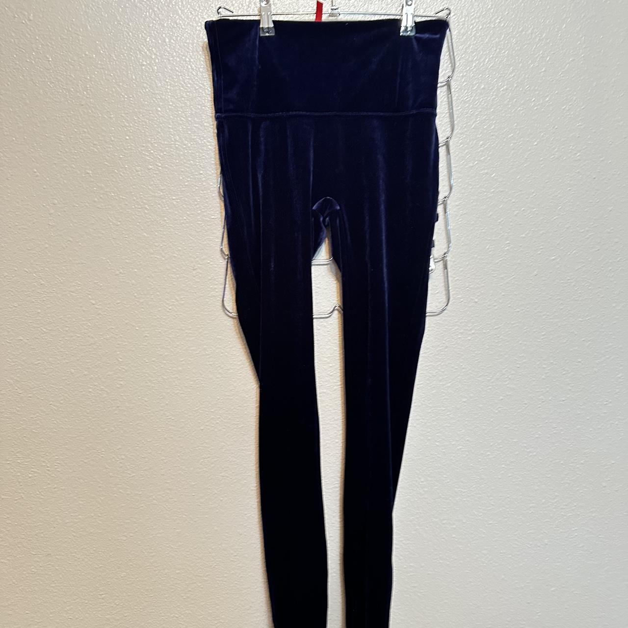 Spanx Blue Velvet Leggings Size large Perfect - Depop