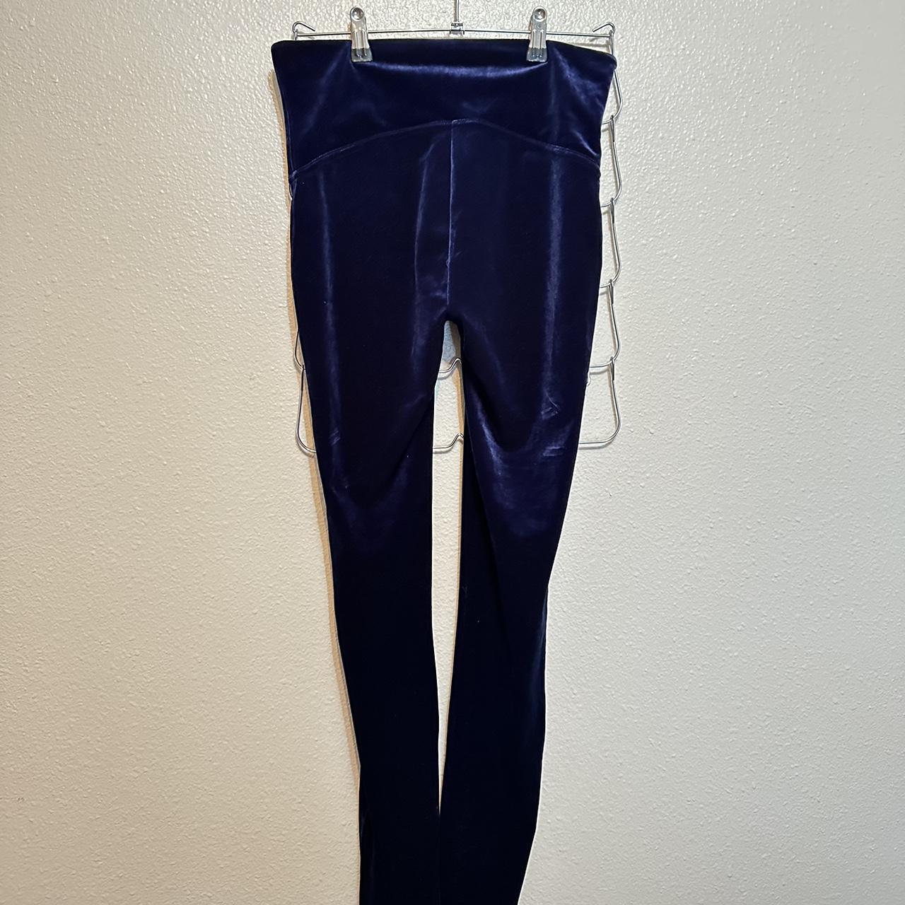 Spanx Blue Velvet Leggings Size large Perfect - Depop