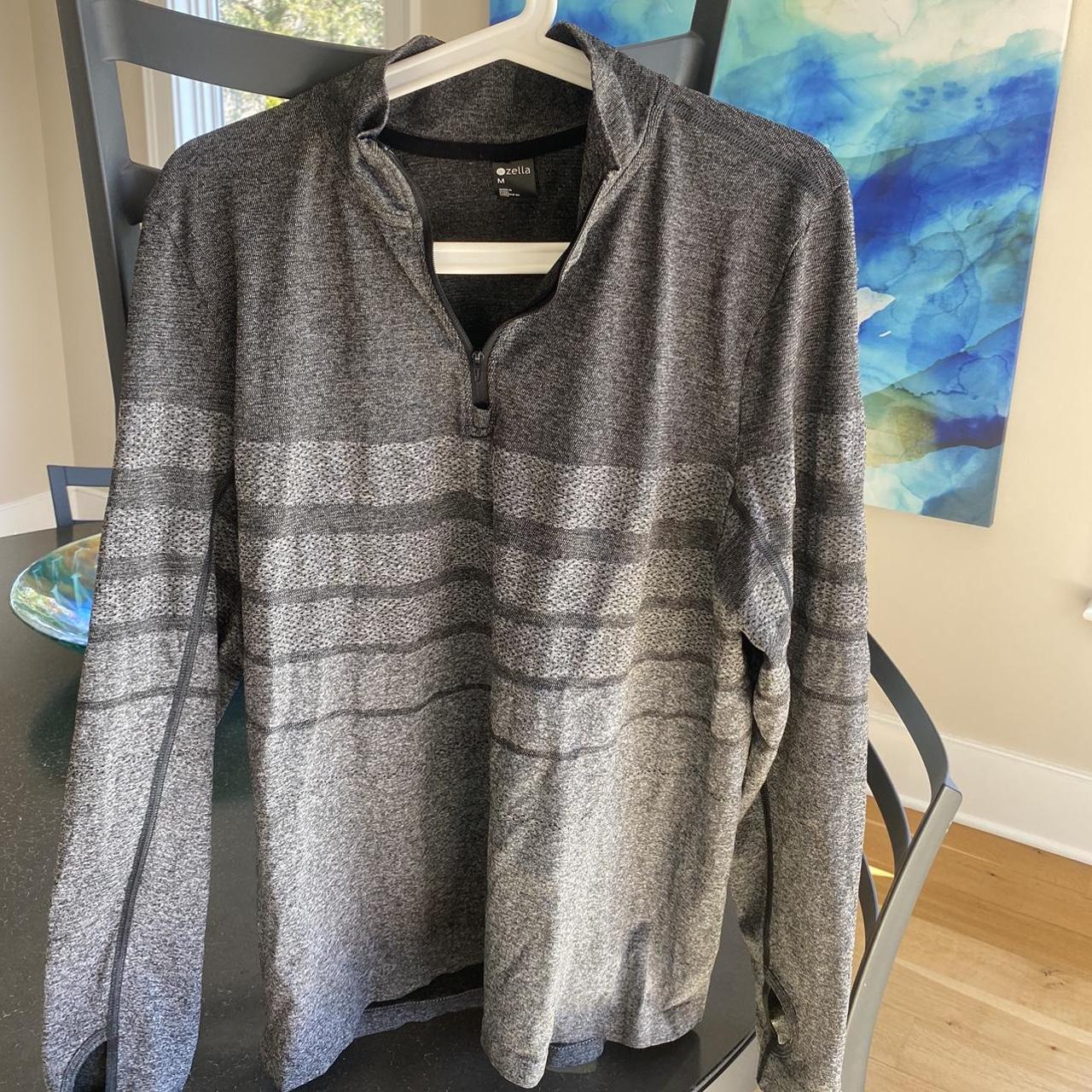 Zella Men's Grey and Black Shirt Depop