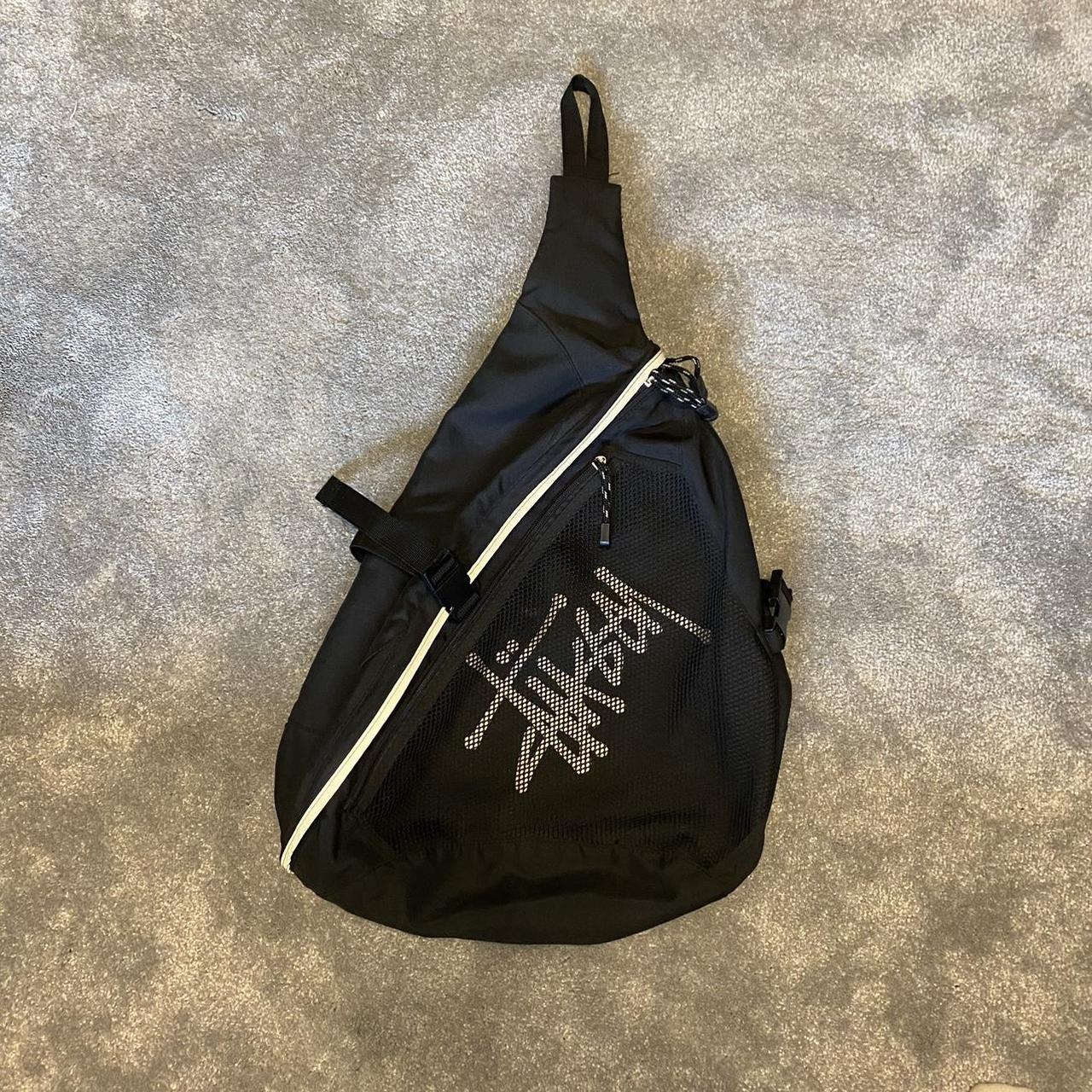 Black Stussy Tri-Harness Sling Bag is almost... - Depop